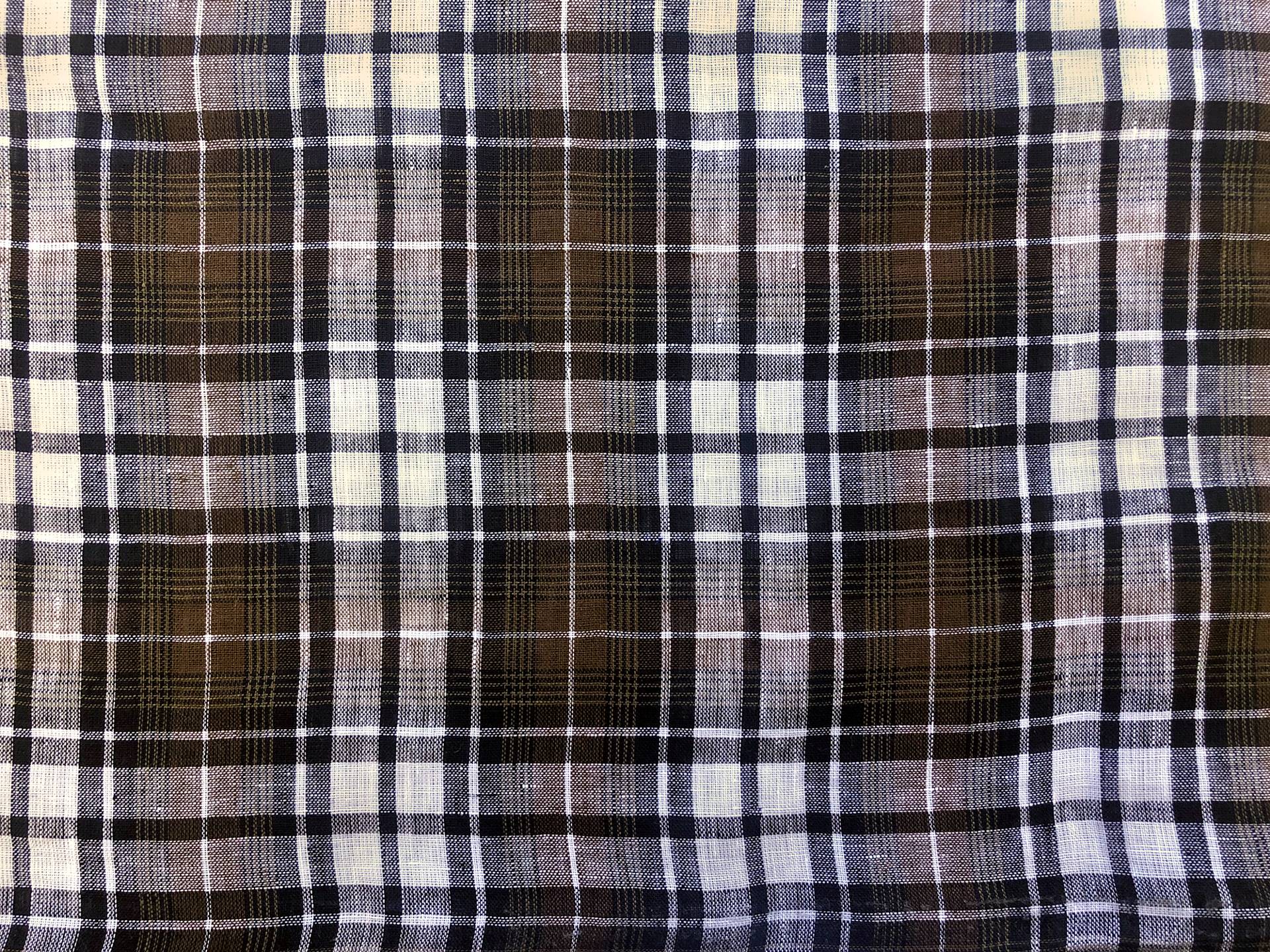 Linen Handkerchief Woven Plaid