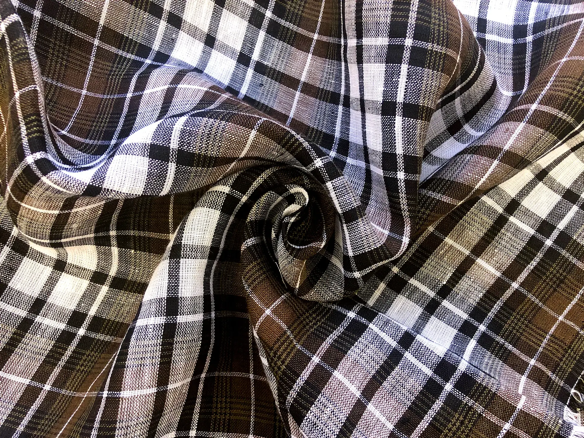 Linen Handkerchief Woven Plaid