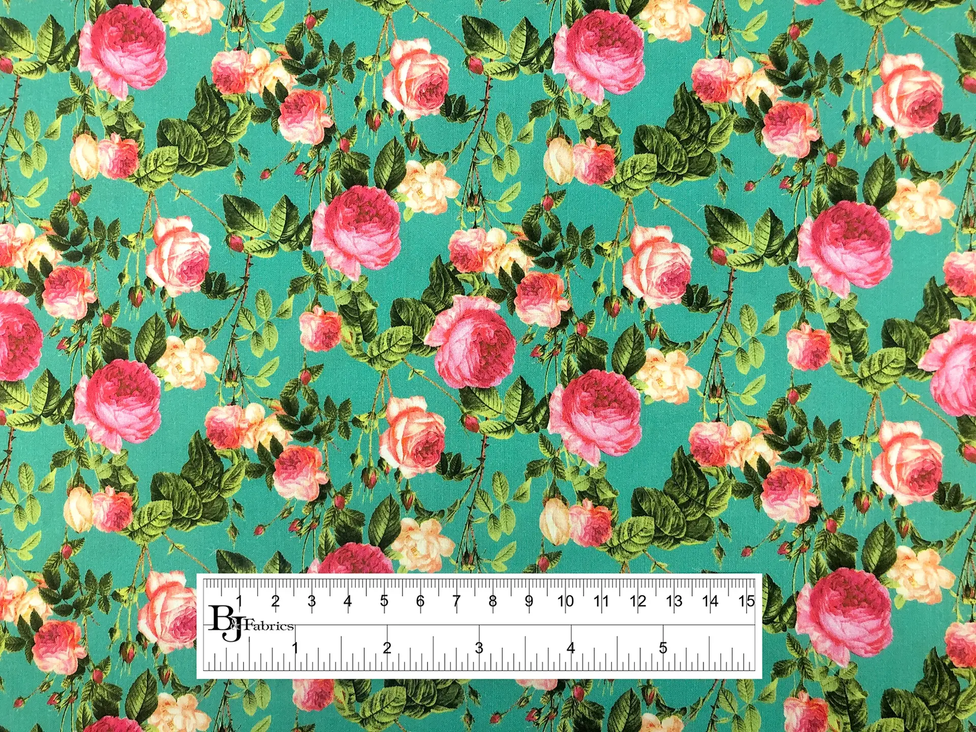 Cotton Sateen Lawn Roses Print