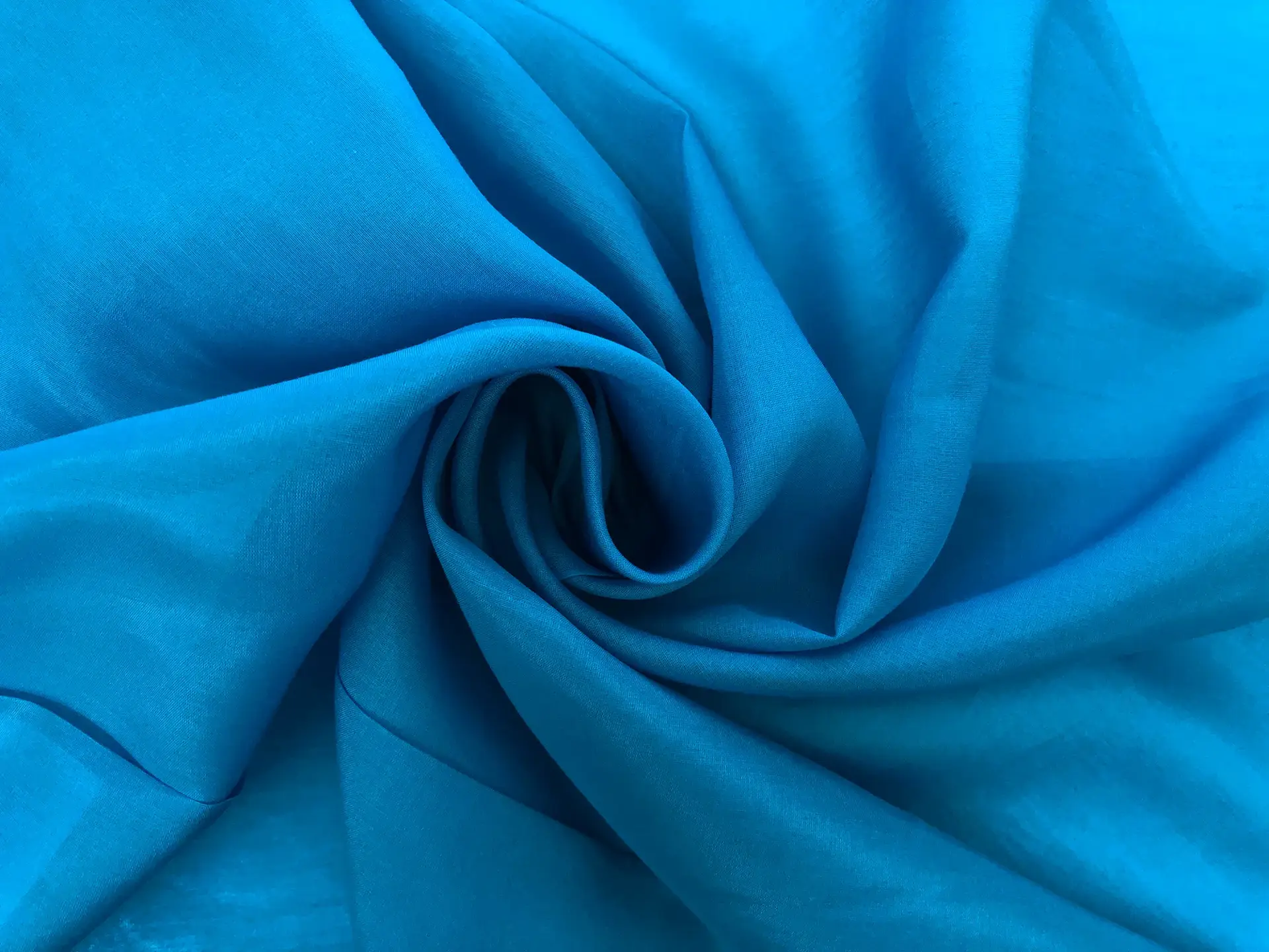 Silk Cotton Voile in Caribbean Blue
