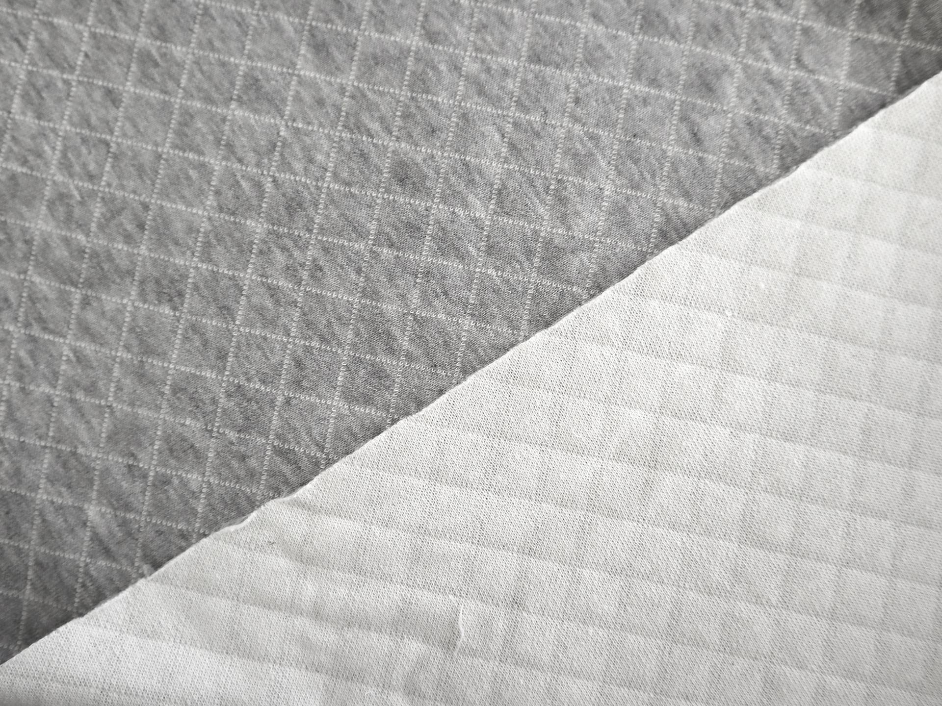 Cotton Doubleface Quilted Knit in Heather Grey
