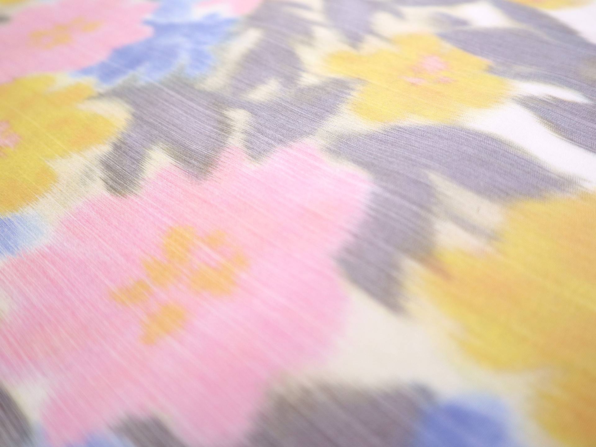 Warp Printed Silk Taffeta with Pastel Florals