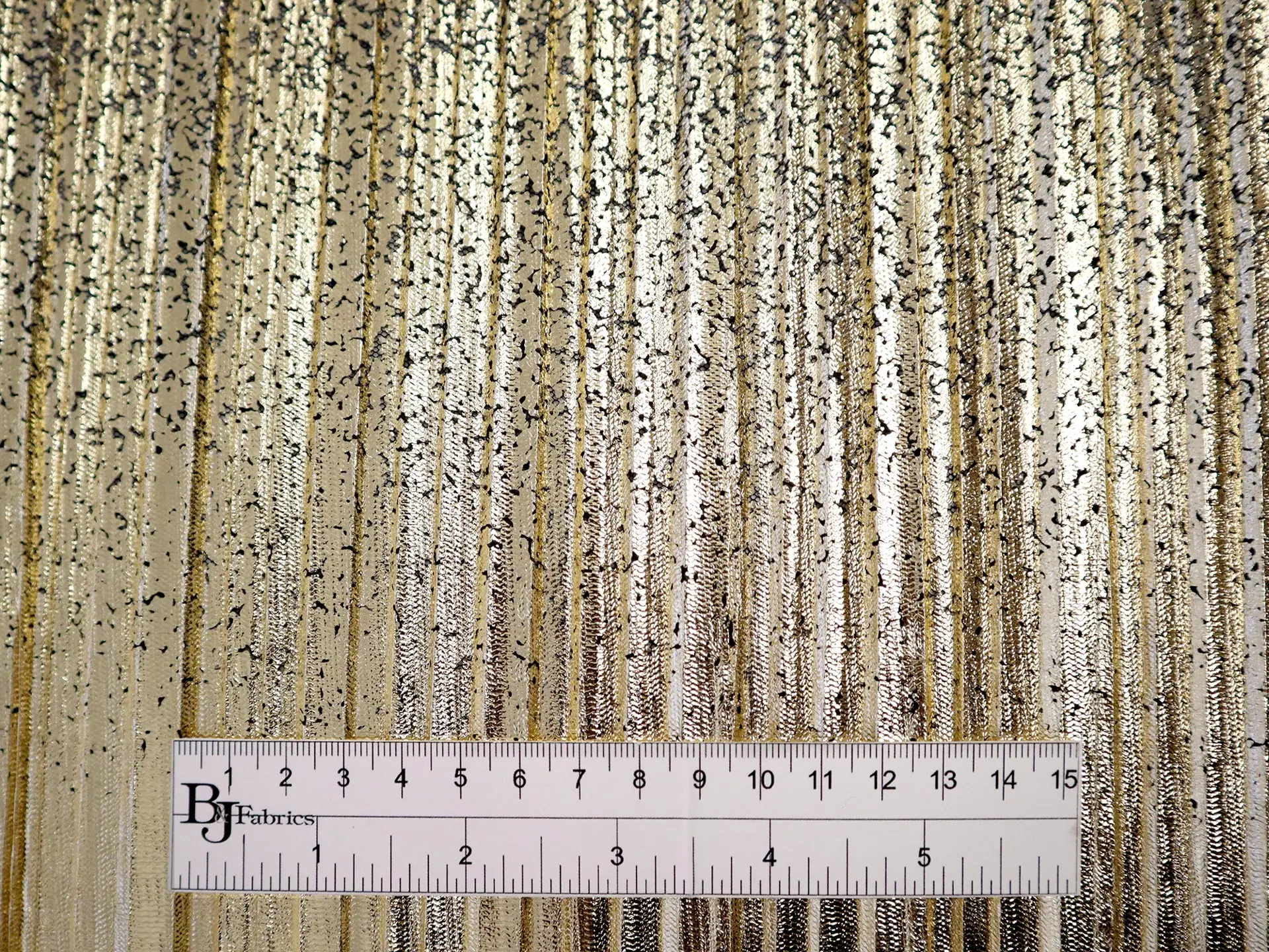 Pleated Tulle with Gold Foil in Black