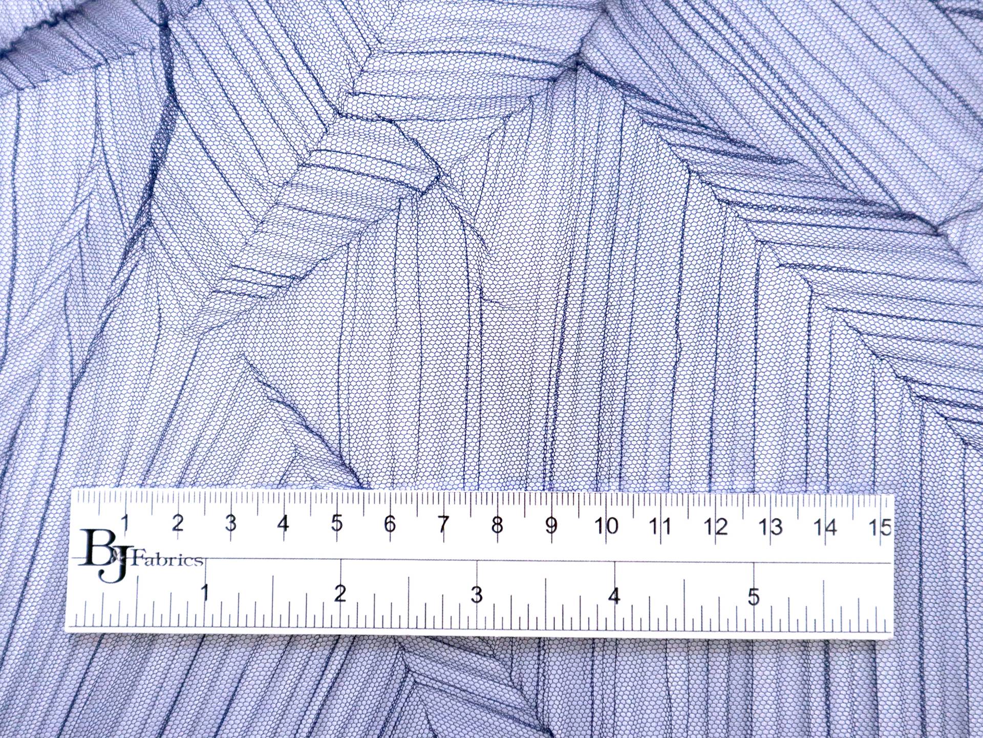 Crushed Polyester Tulle in Navy
