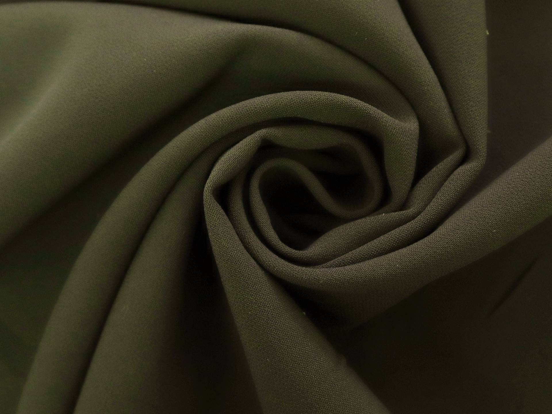 Polyester Stretch Crepe in Dark Green