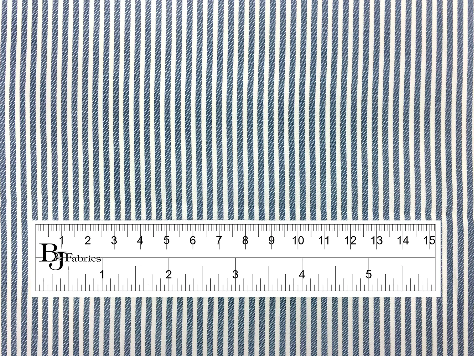 Imported Cotton Bengal Stripe in Dark Denim Blue