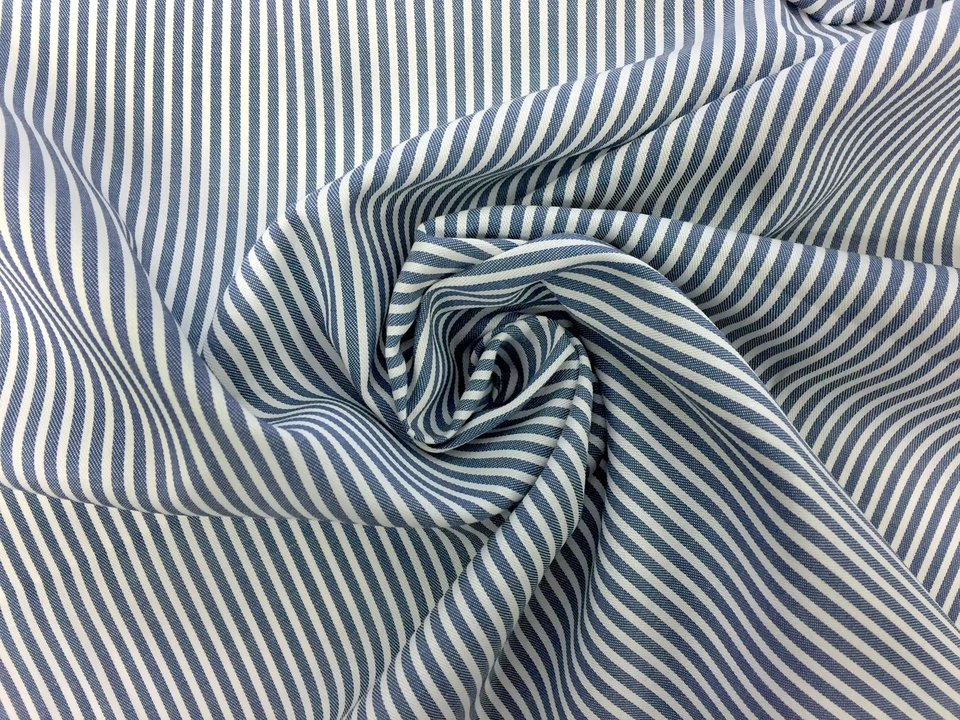 Imported Cotton Bengal Stripe in Dark Denim Blue