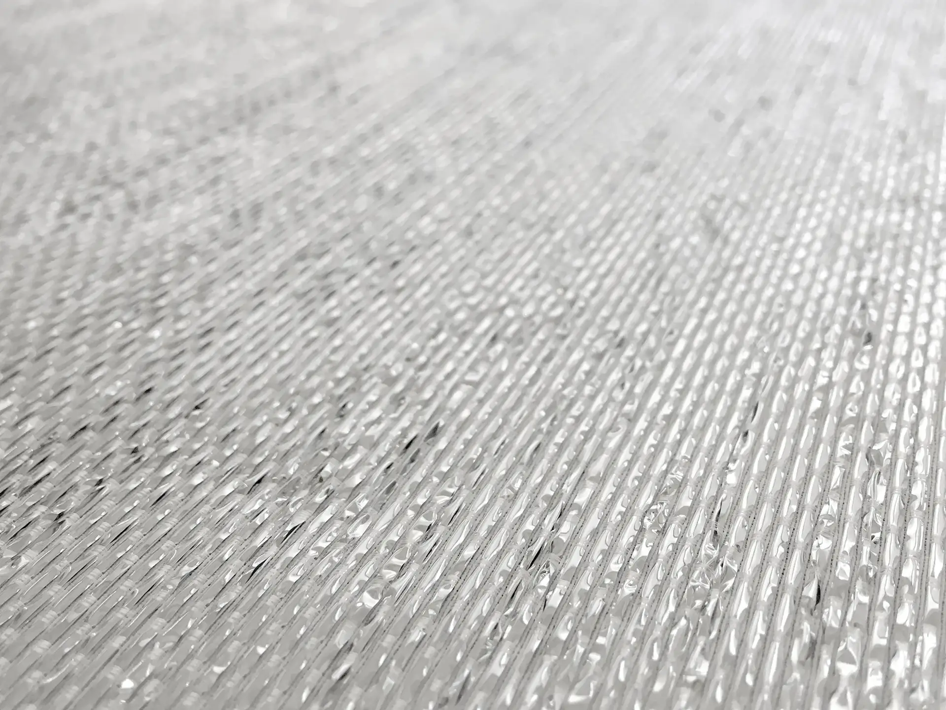 Cotton and Silk Blend Metallic Raffia in Silver and White