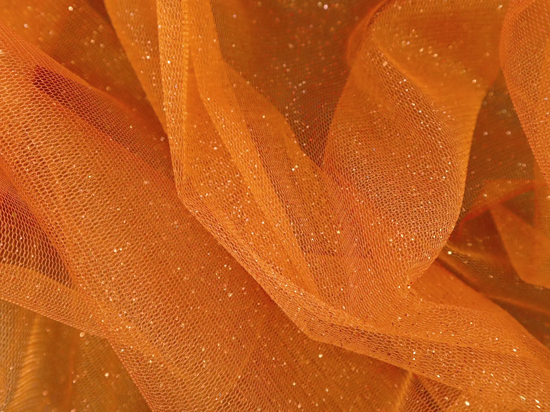 Glitter Tulle in Orange