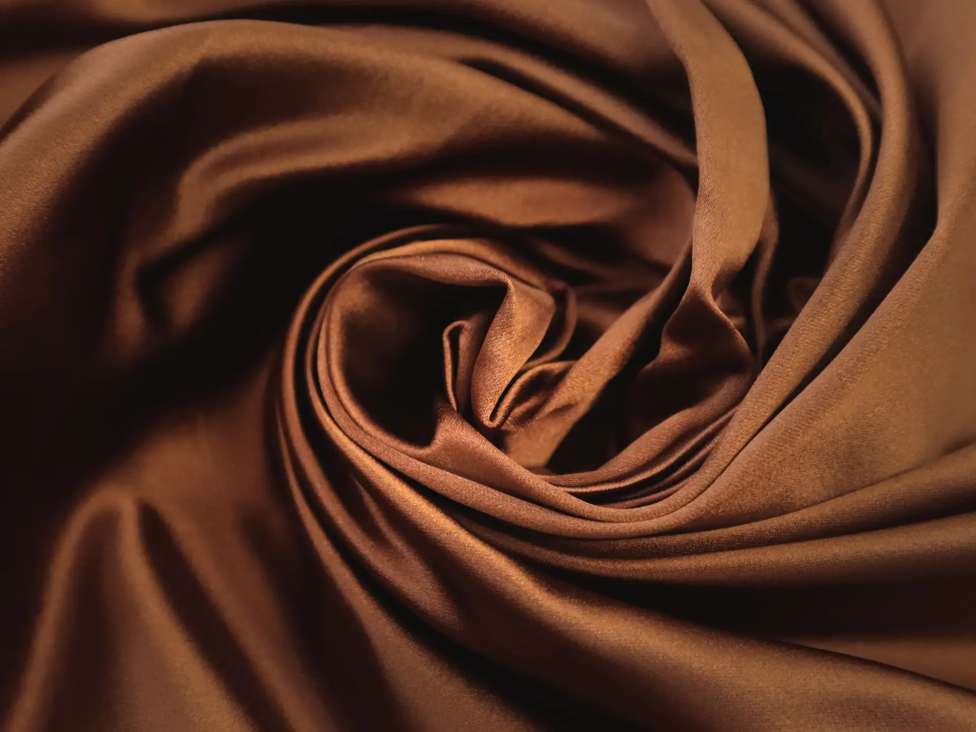 Pure Silk Duchesse Satin in Brown