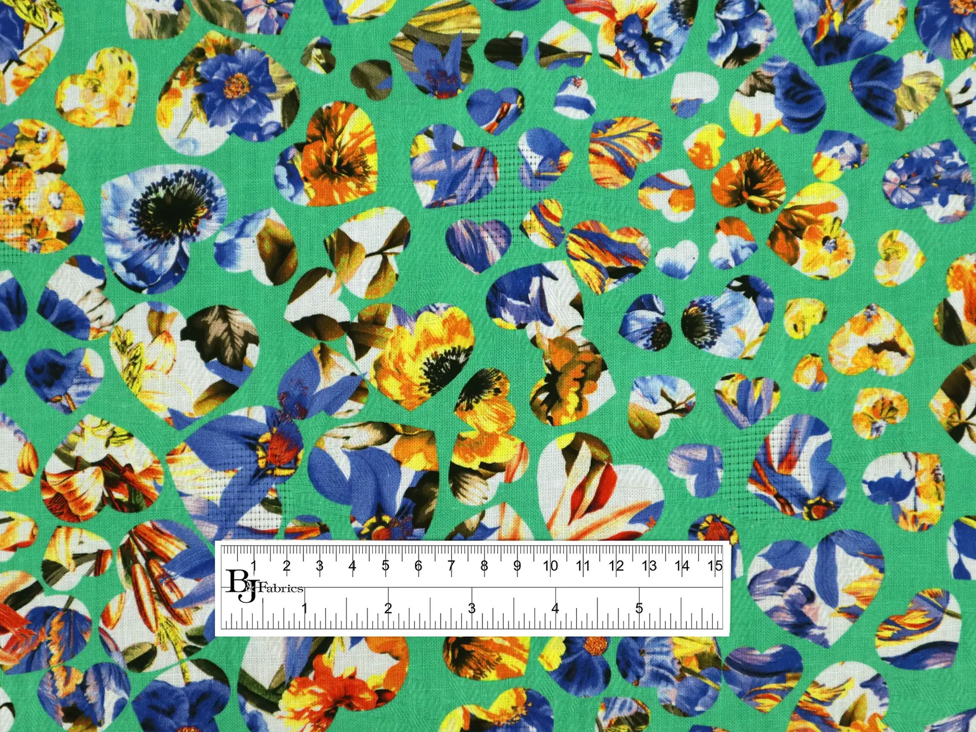 Cotton Novelty Print with Floral Hearts