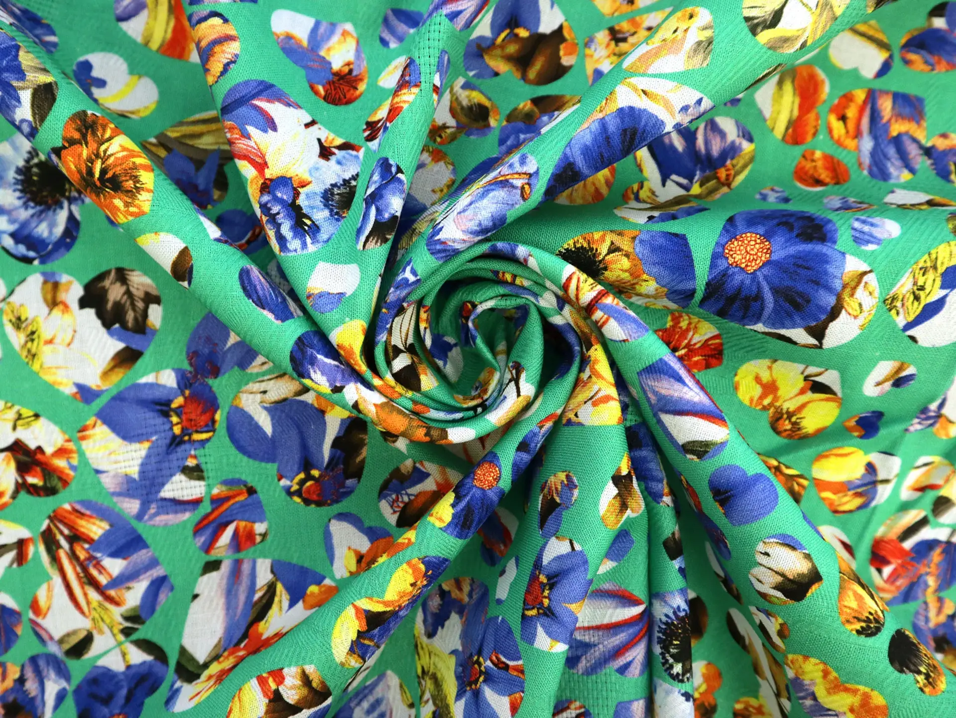 Cotton Novelty Print with Floral Hearts