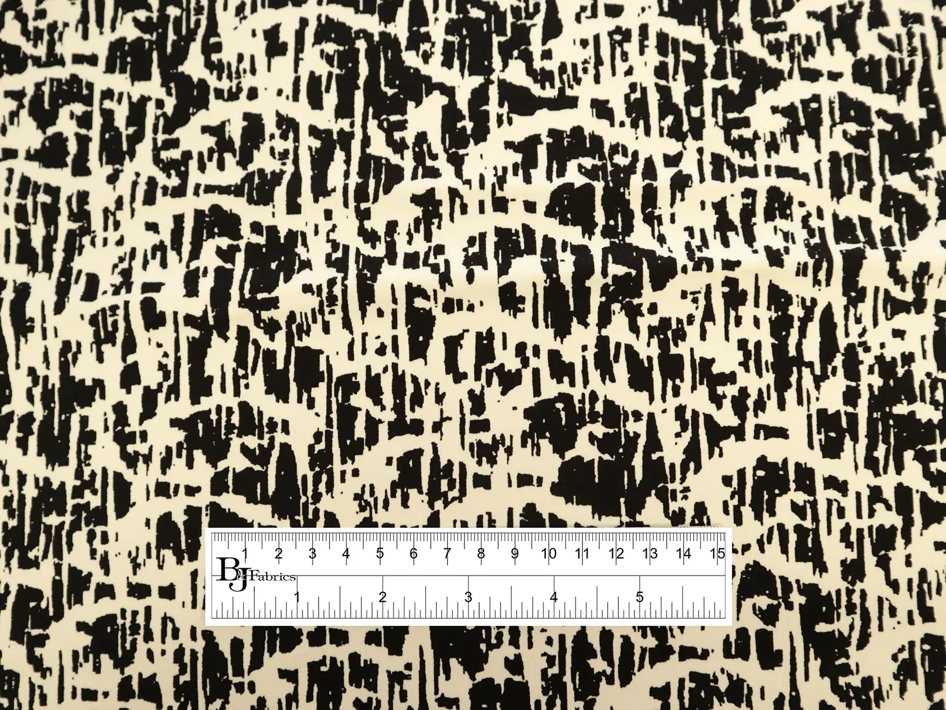 Designer Black and Ivory Cotton Heavy Sateen Print