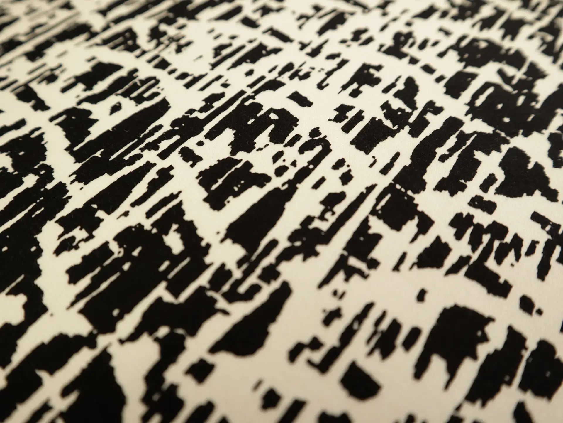 Designer Black and Ivory Cotton Heavy Sateen Print