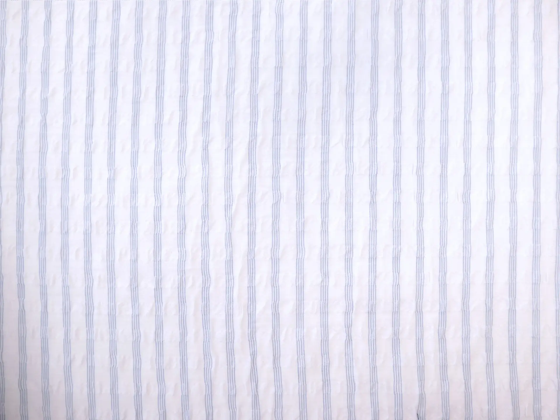 Cotton Blend Seersucker Stripe in Cornflower