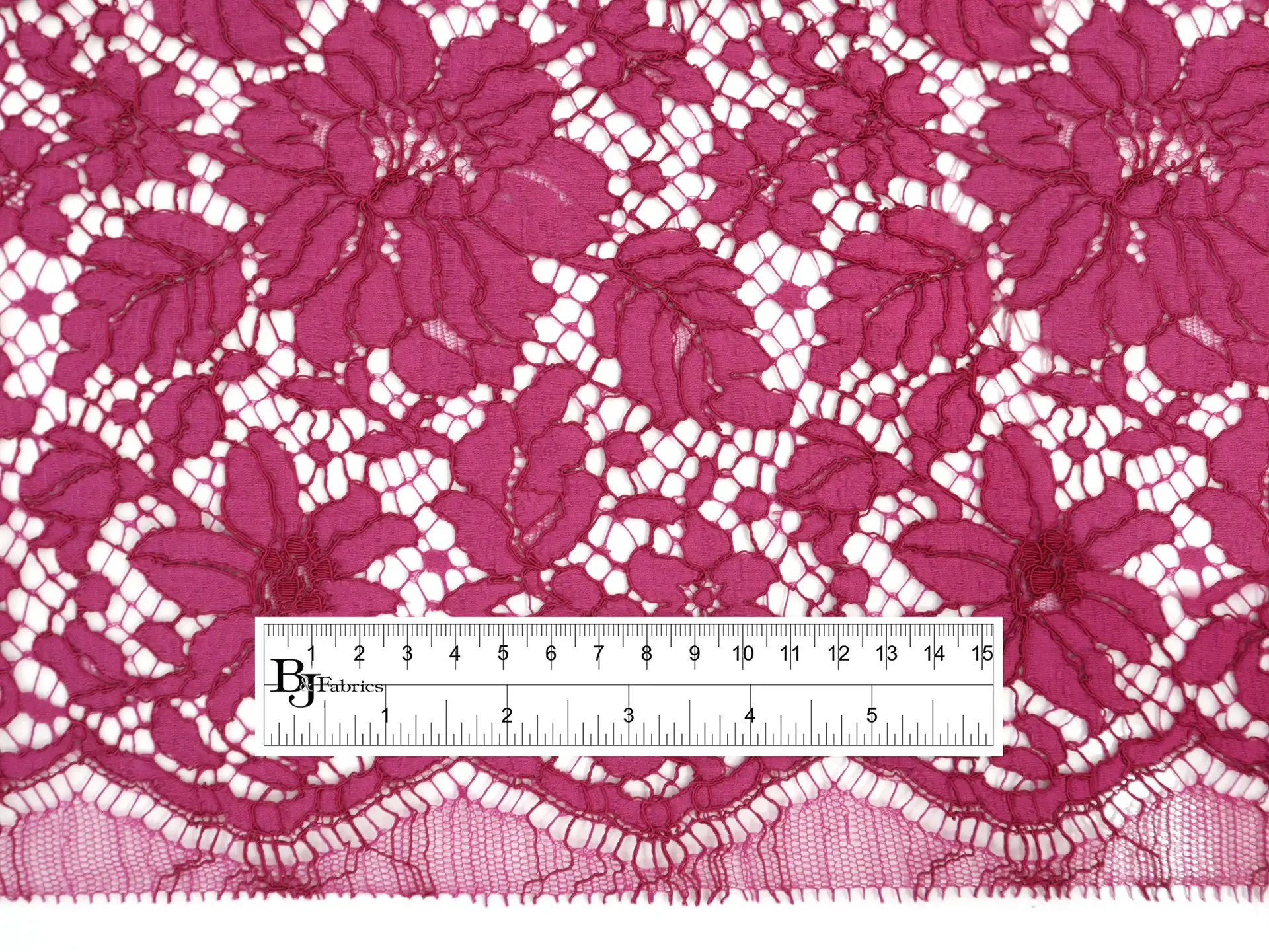 Corded Floral Chantilly Lace in Fuchsia