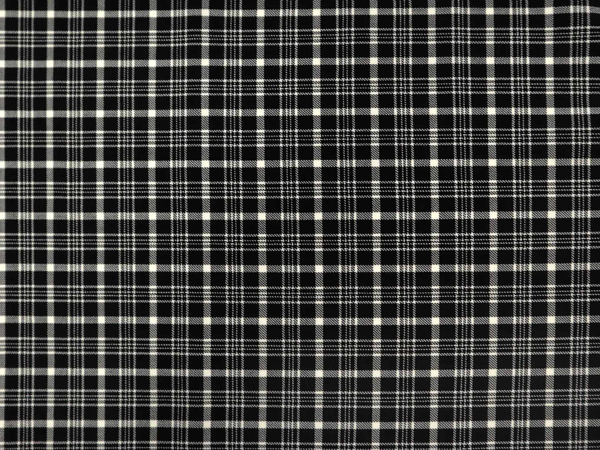 Italian Wool Blend Plaid Suiting in Black