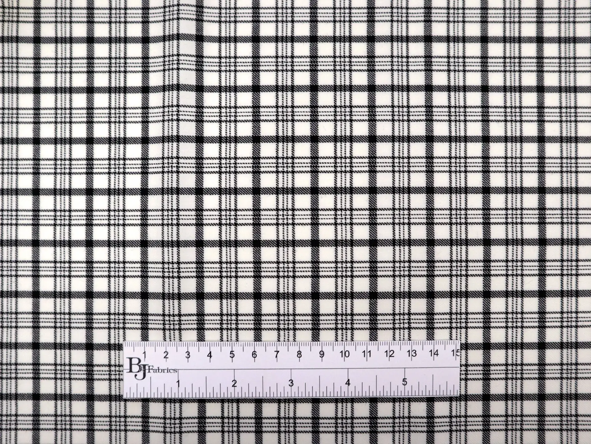 Italian Wool Lycra Plaid Suiting in White