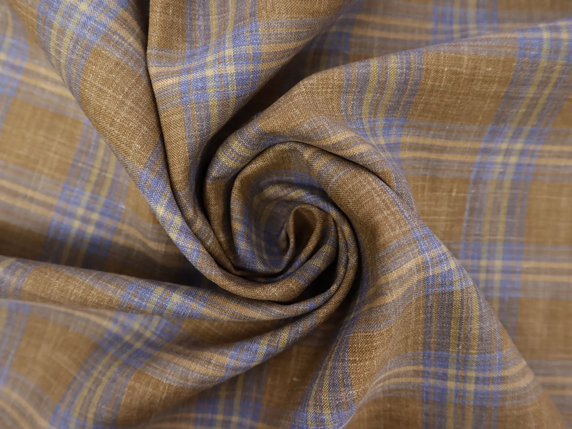 Wool, Silk, & Linen Plaid Suiting 