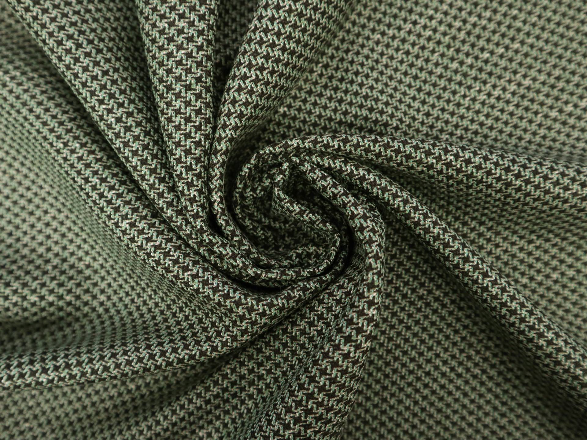 Bamboo Blend Petit Houndstooth Suiting in Celadon