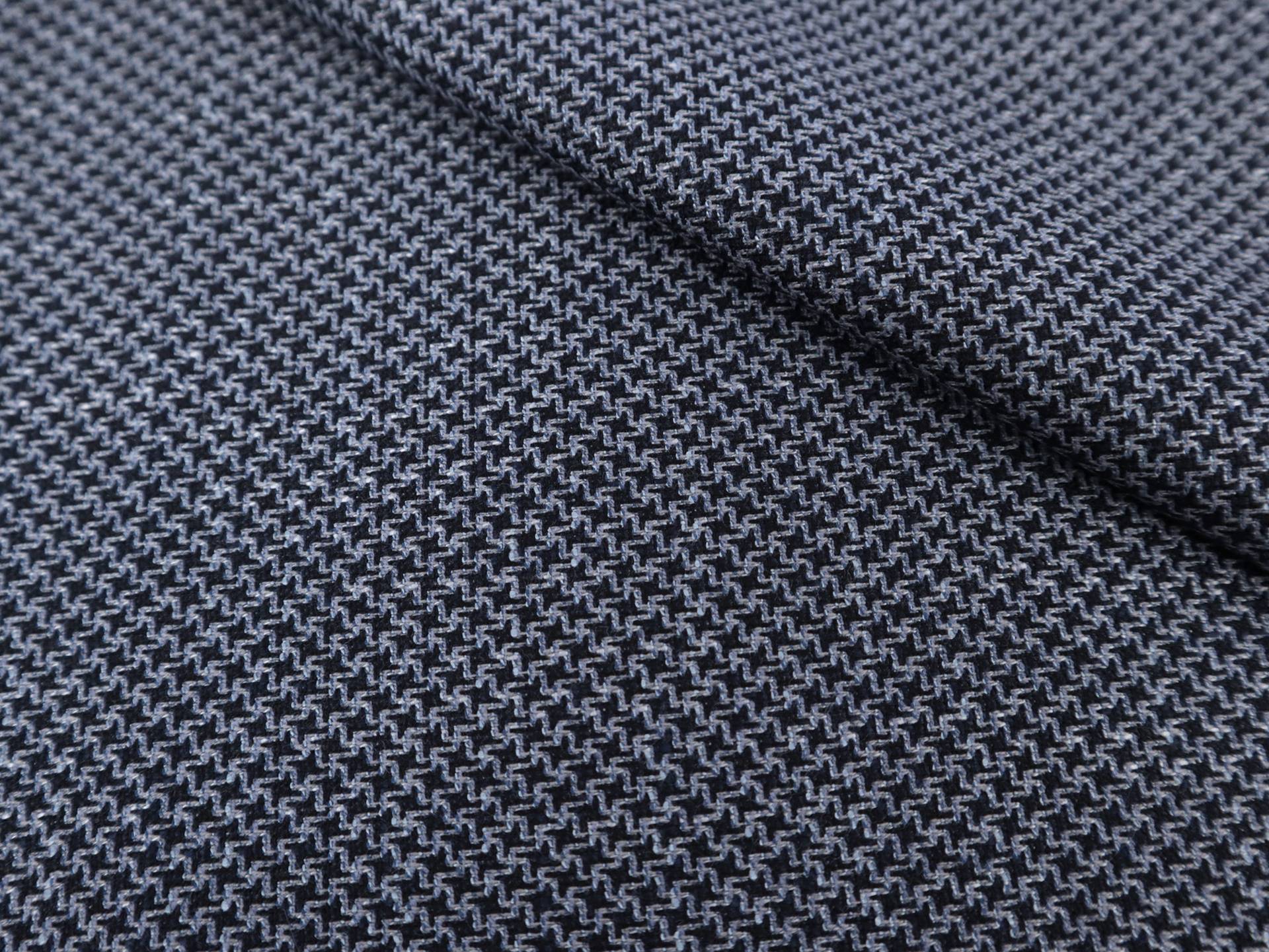 Bamboo Blend Petit Houndstooth Suiting in Blue