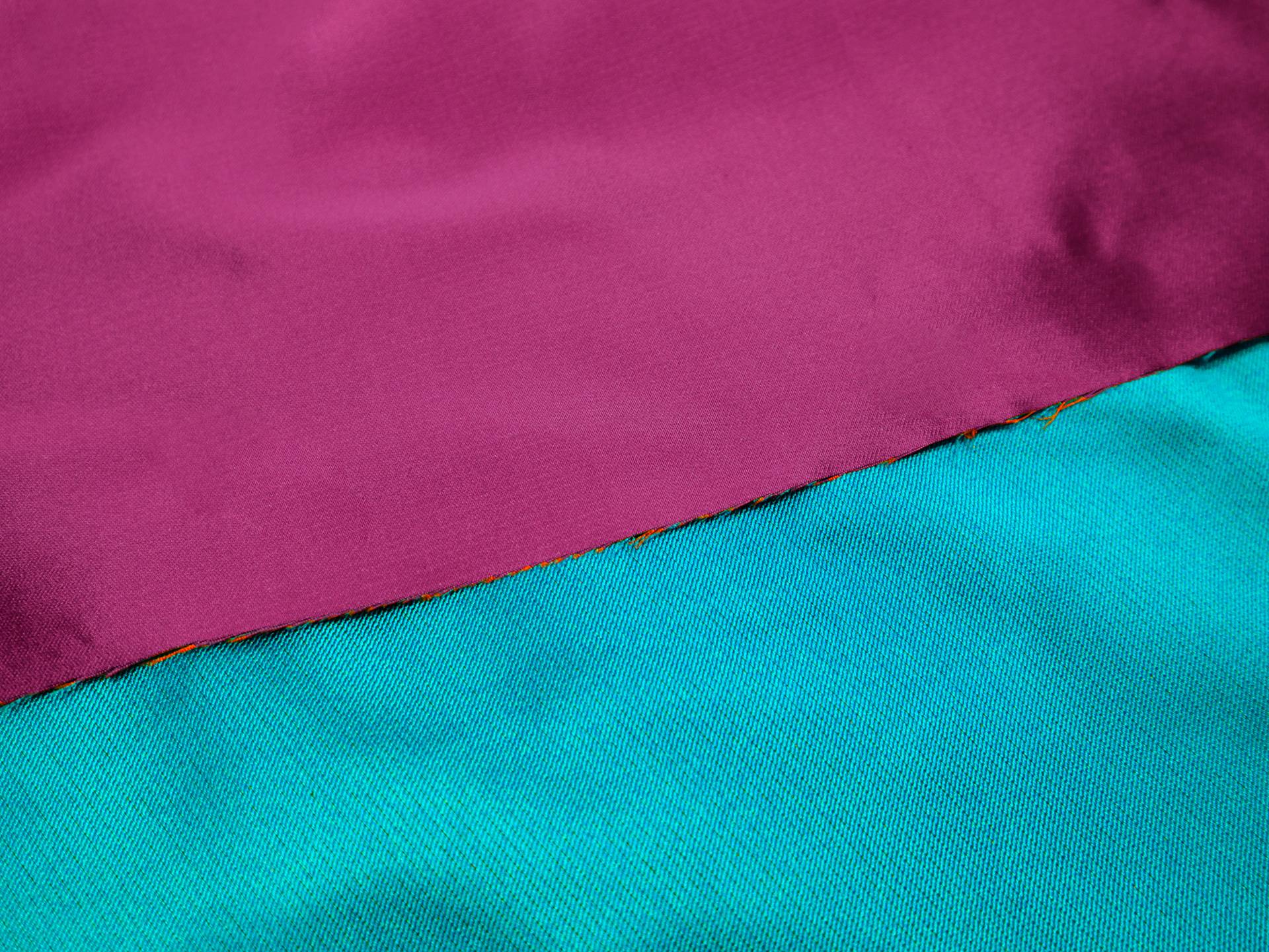 Double Face Zibeline in Teal and Fuchsia