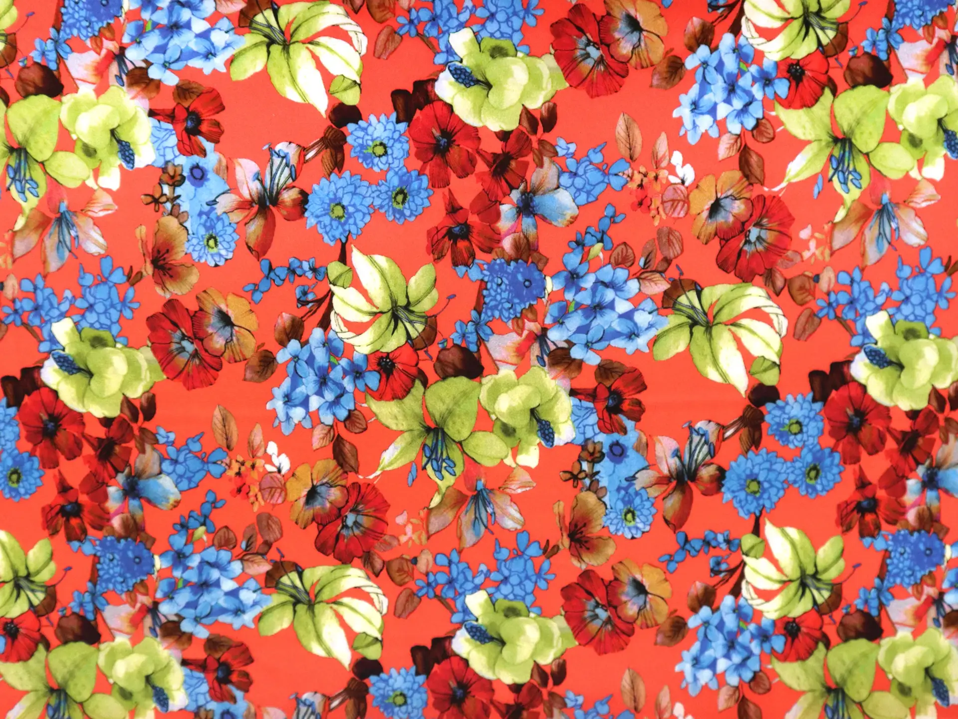 Cotton Sateen Lawn Tropical Floral Print