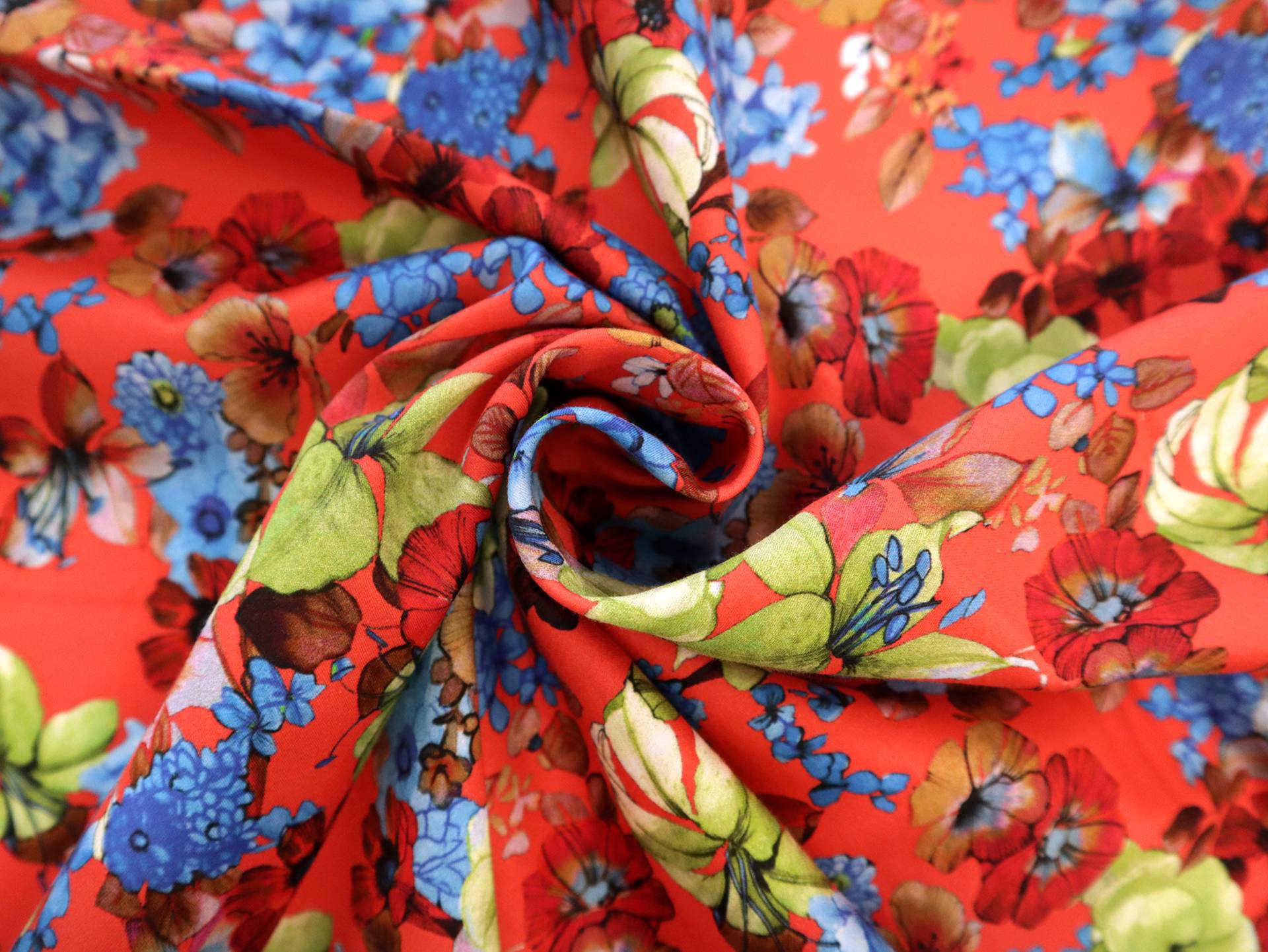 Cotton Sateen Lawn Tropical Floral Print