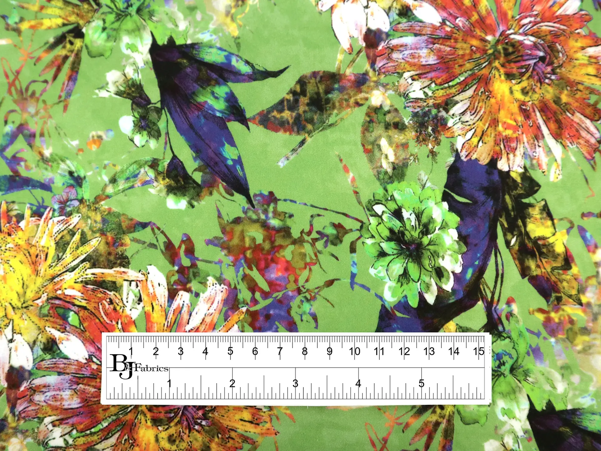 Cotton Sateen Lawn Tropical Floral Print