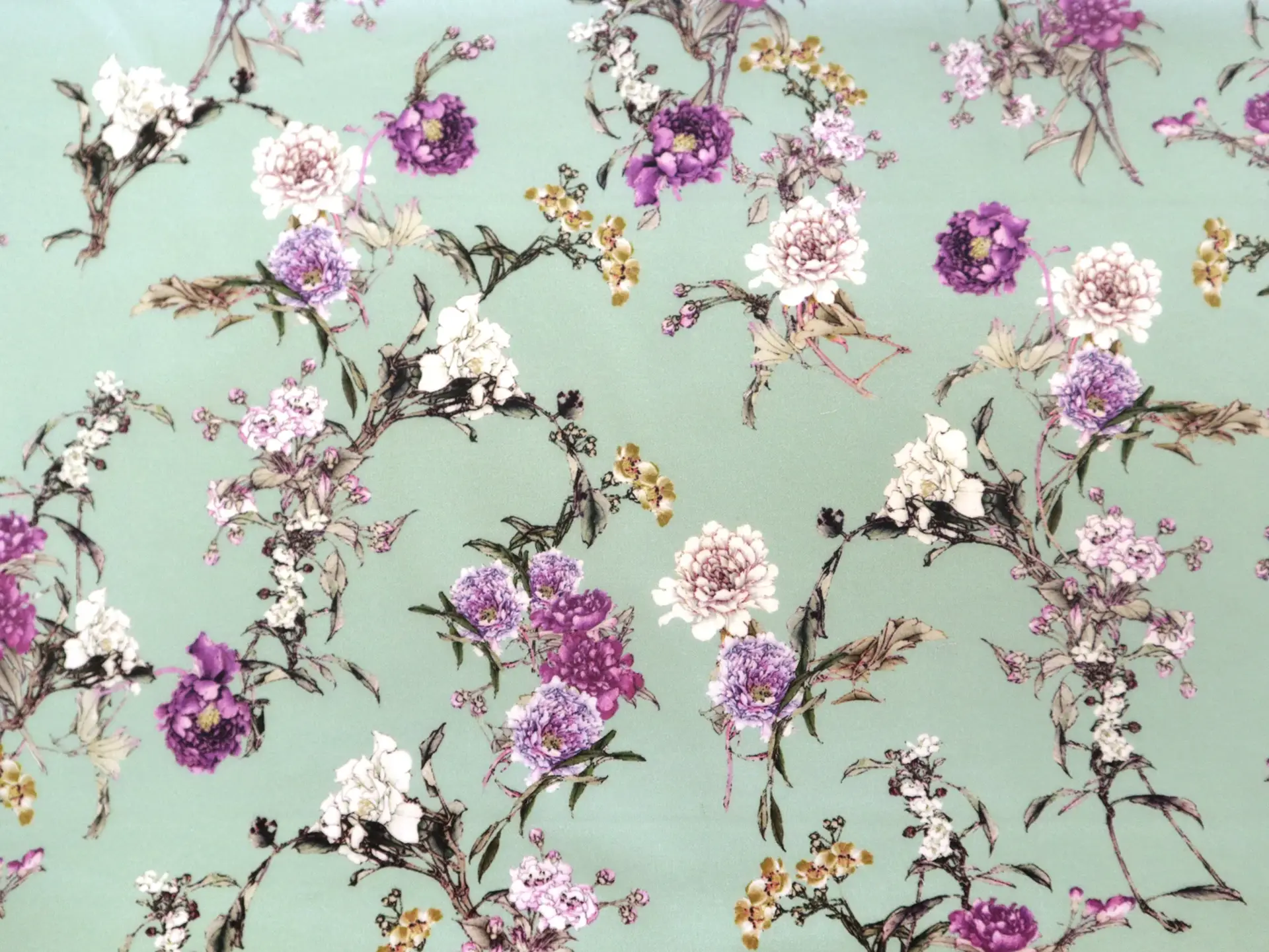 Cotton Sateen Lawn Floral Print 