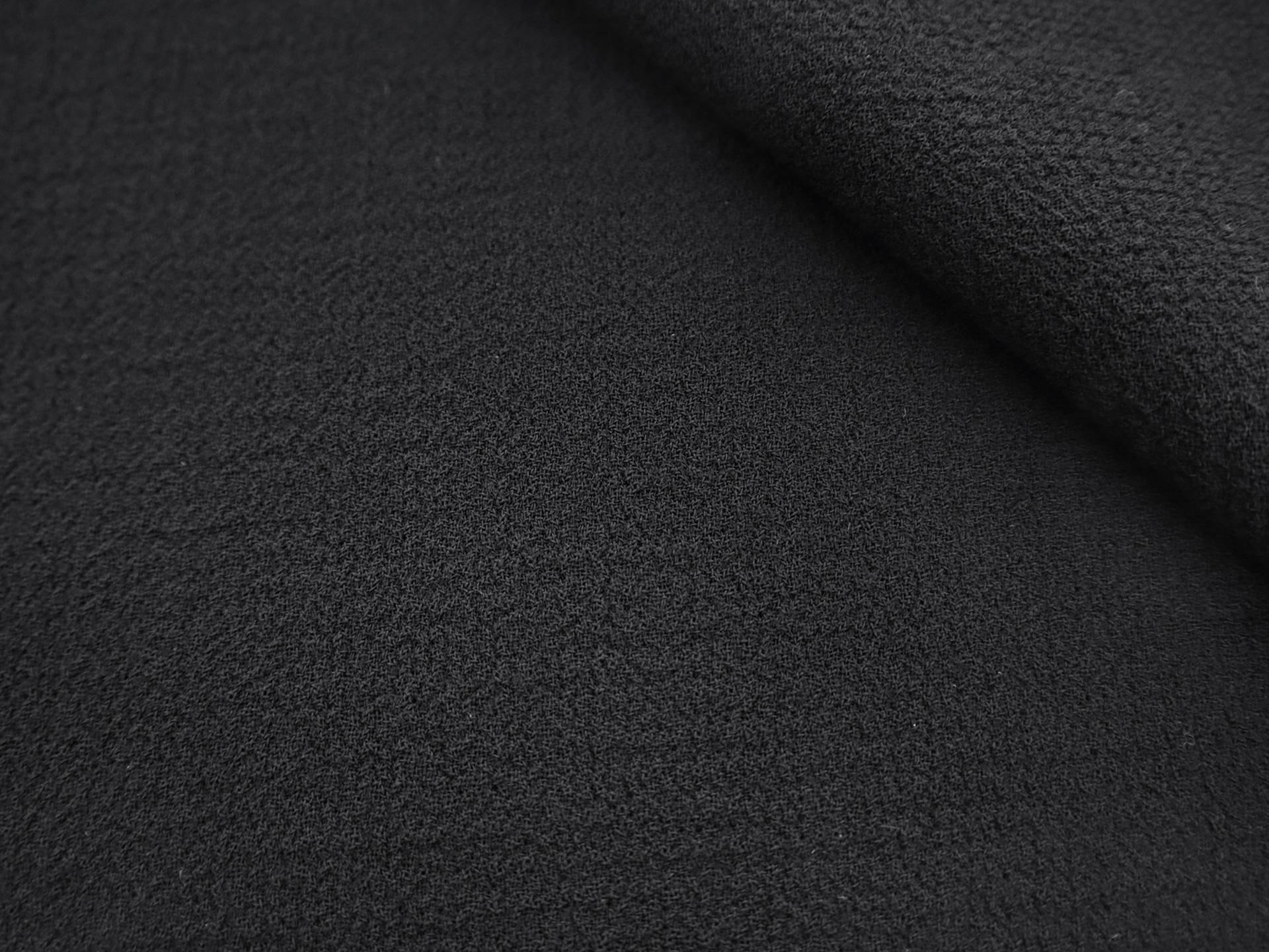 Wool Blend Double Crepe in Black