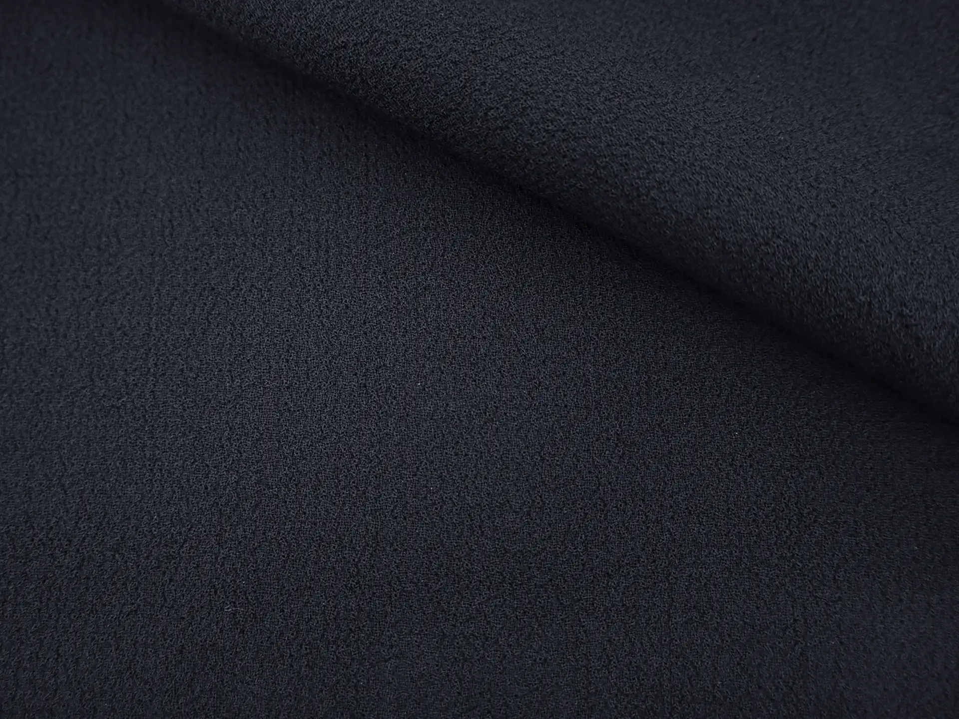 Italian Wool Double Crepe in Midnight Navy