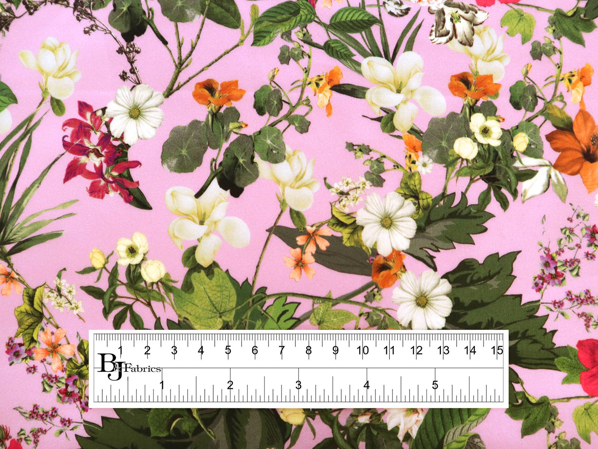 Cotton Sateen Lawn Tropical Floral Print 