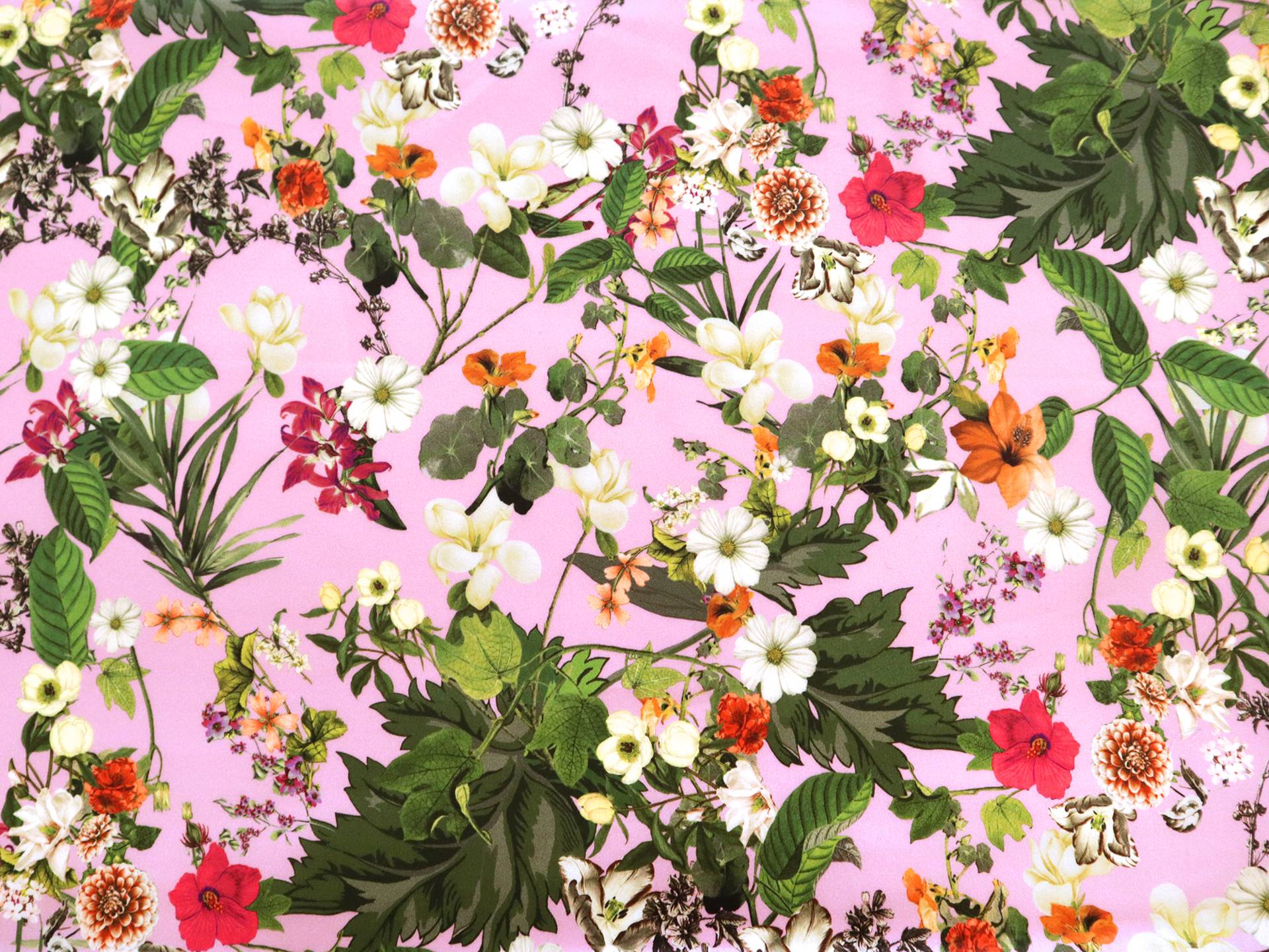 Cotton Sateen Lawn Tropical Floral Print 