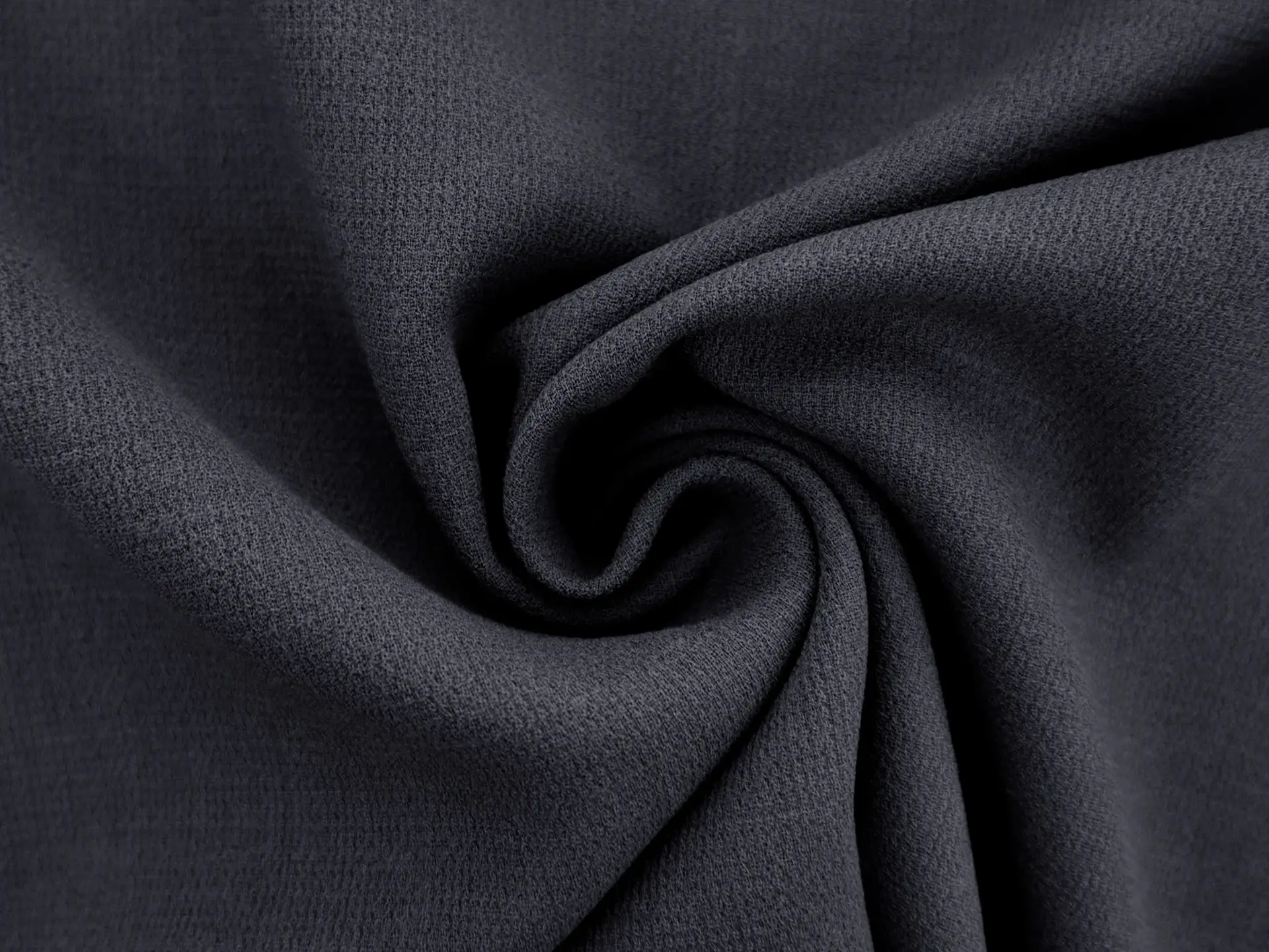 Stretch Wool Double Crepe in Charcoal