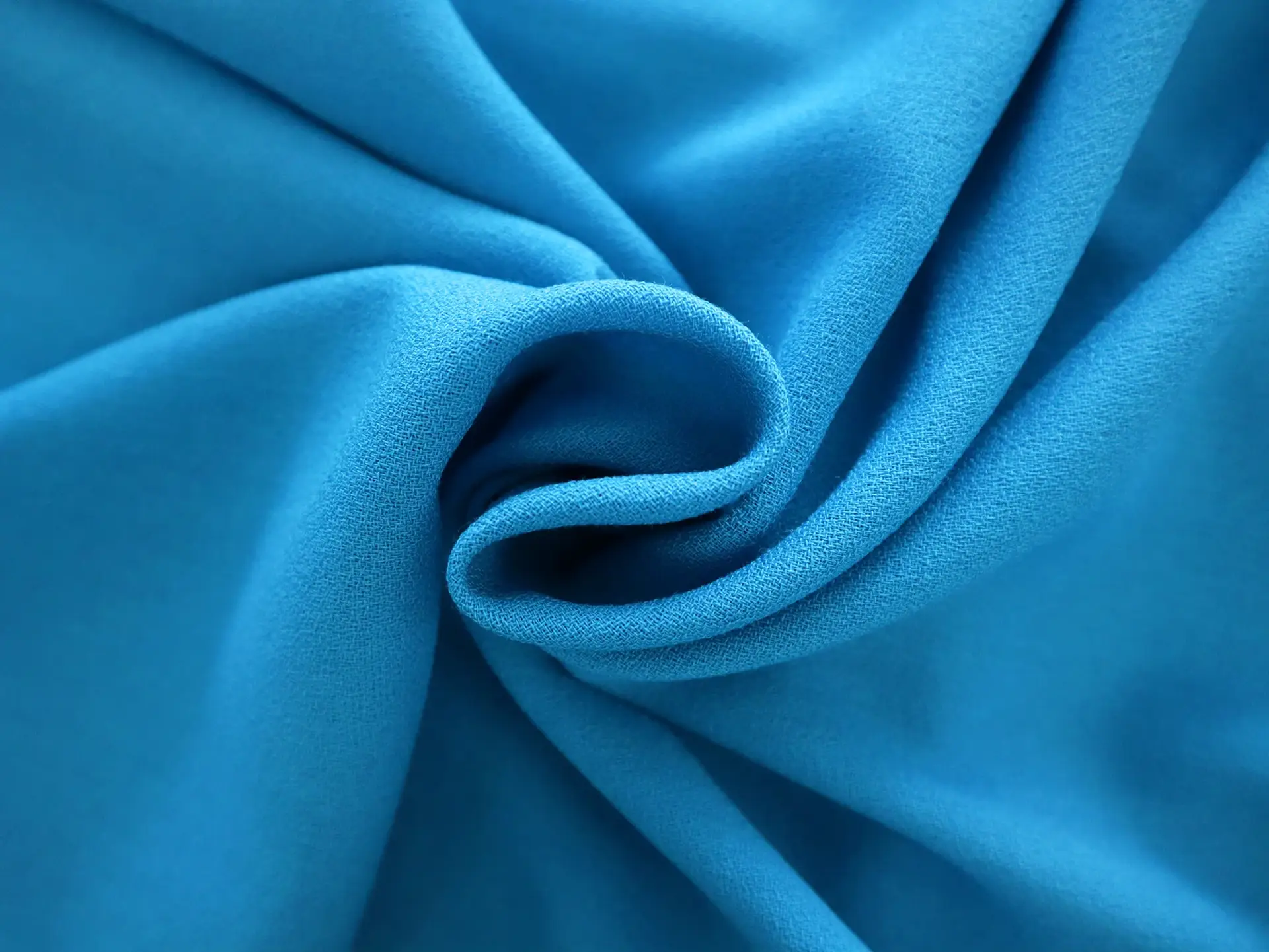 Italian Wool Crepe in Caribbean Blue
