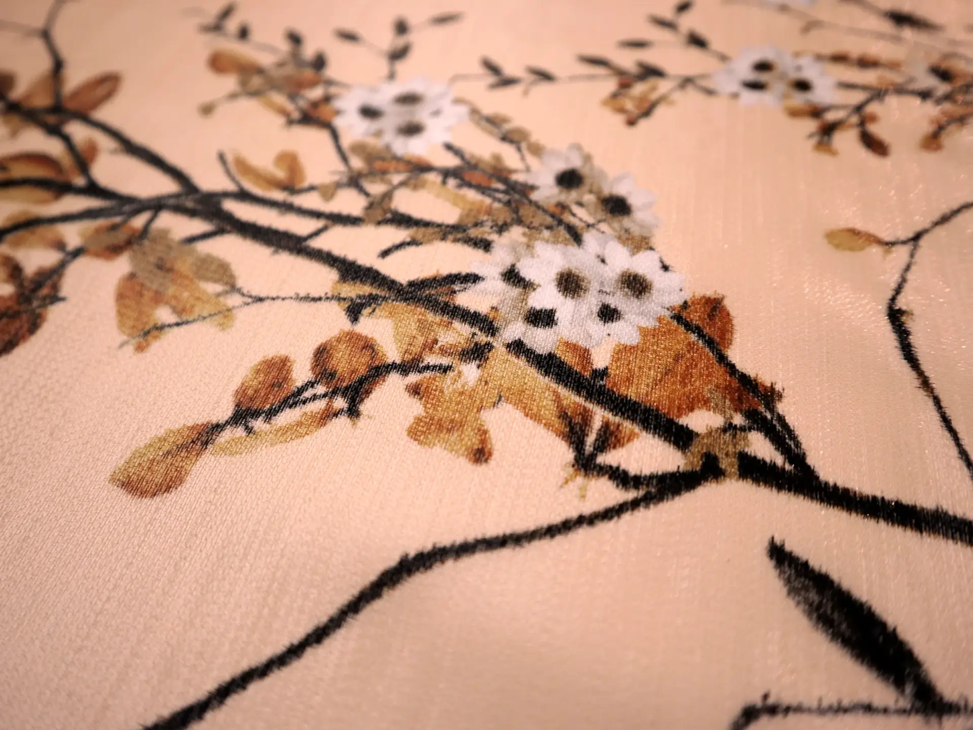 Silk and Lurex Light Weight Crepe with Floral Pattern