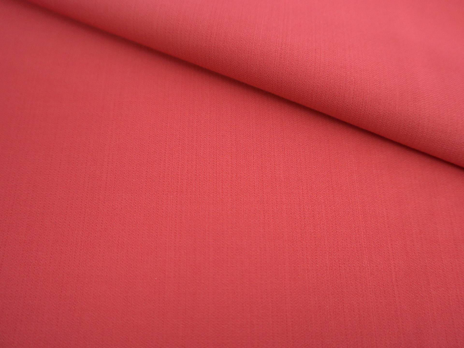 Italian Super 130s Wool Satin Faille in Coral Red