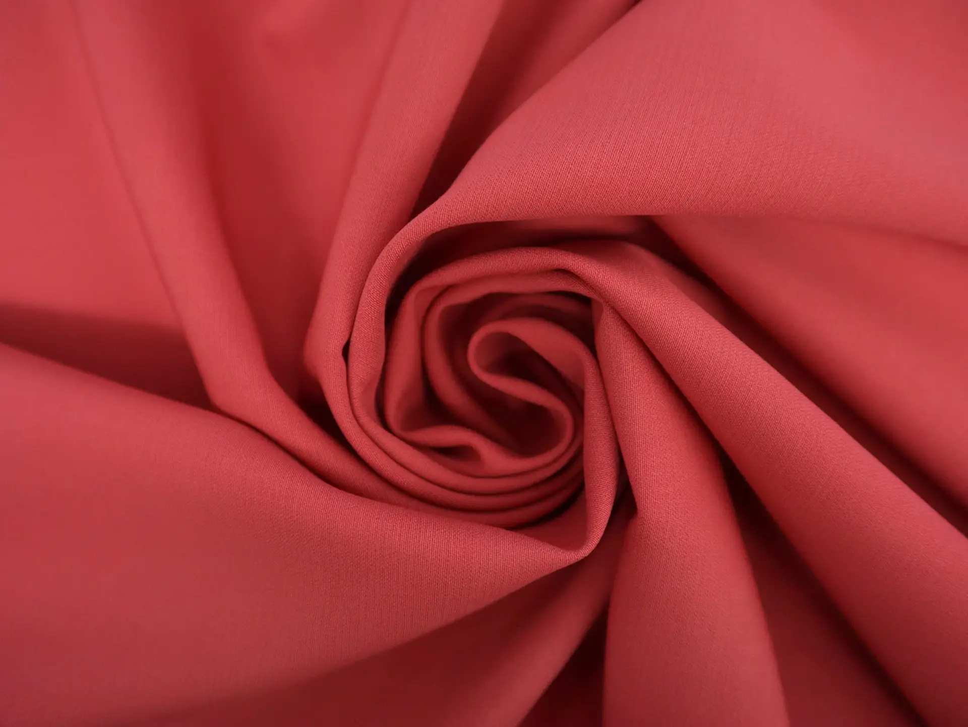 Italian Super 130s Wool Satin Faille in Coral Red
