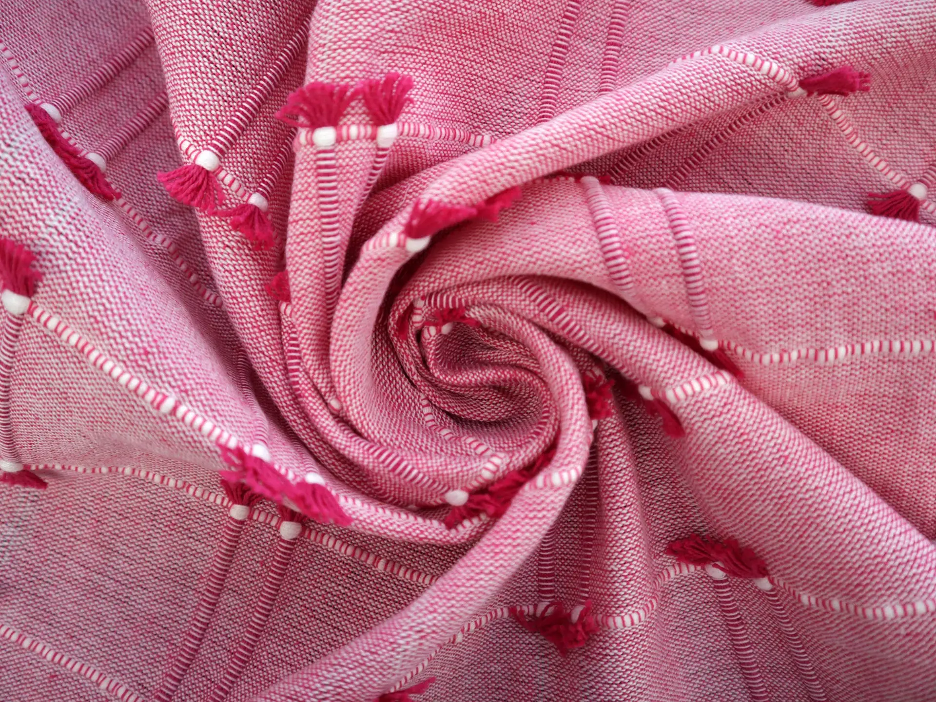 Cotton Novelty with Pink Tassles