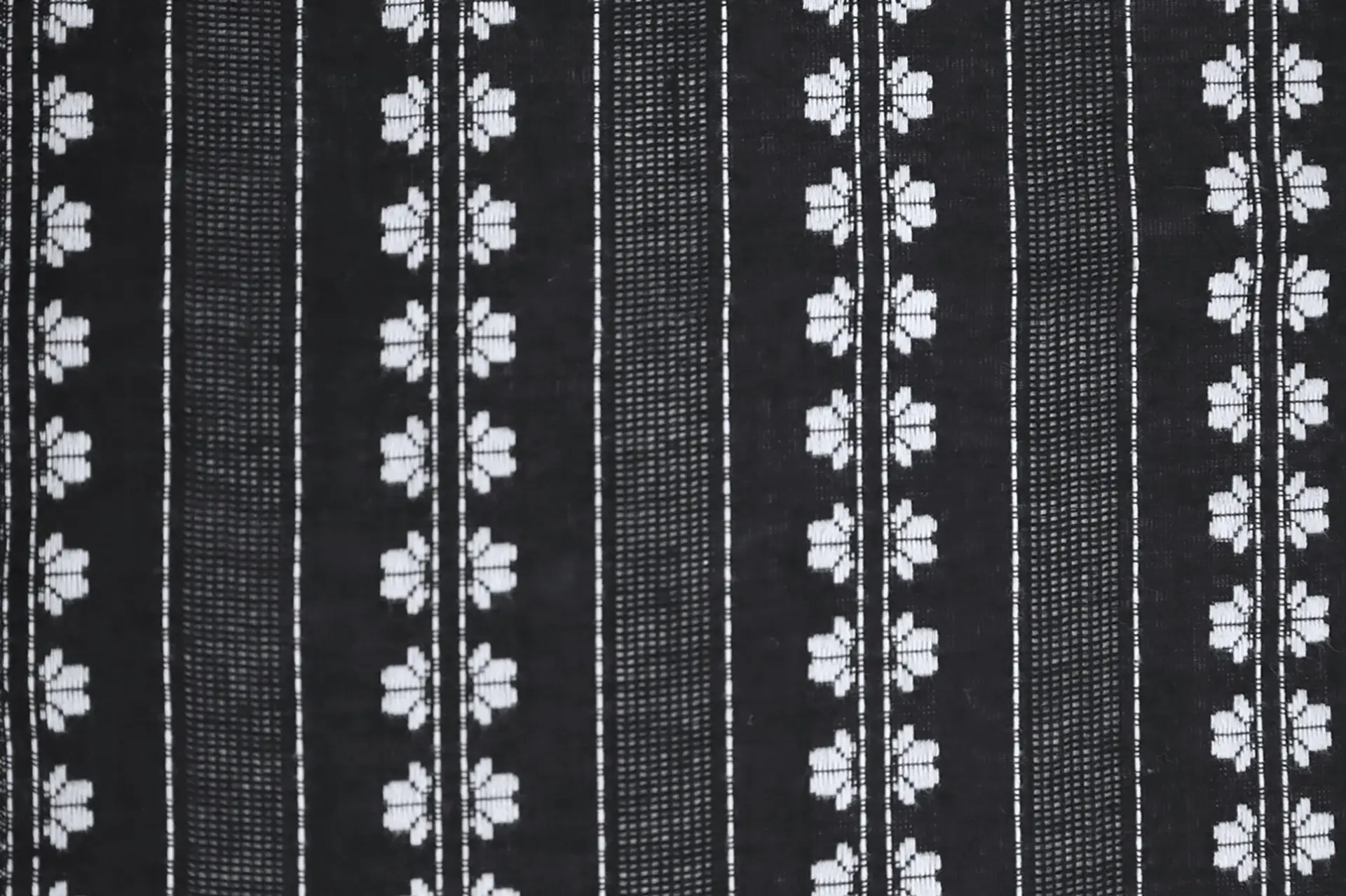 Cotton Striped Novelty in Black and Off-White