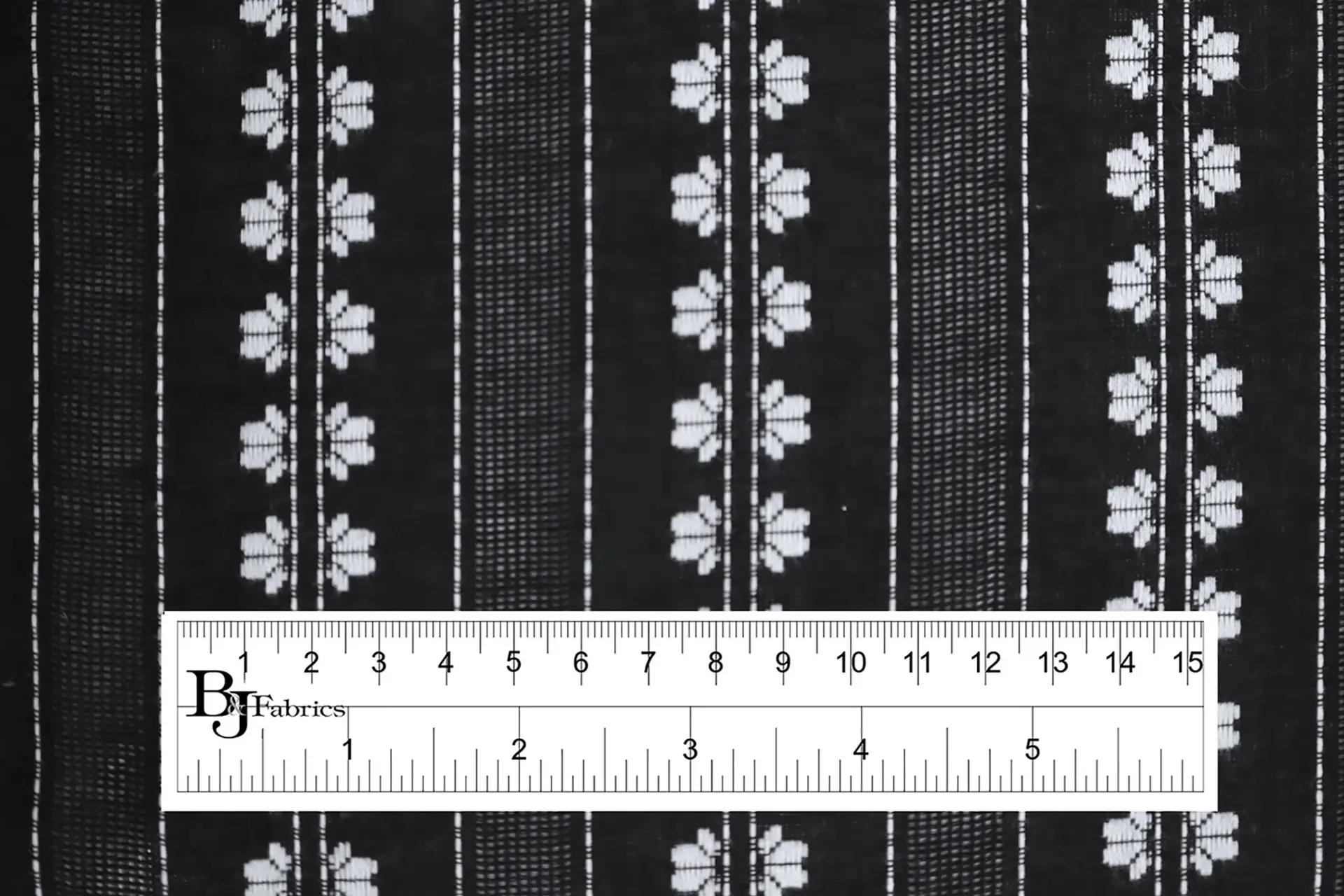 Cotton Striped Novelty in Black and Off-White