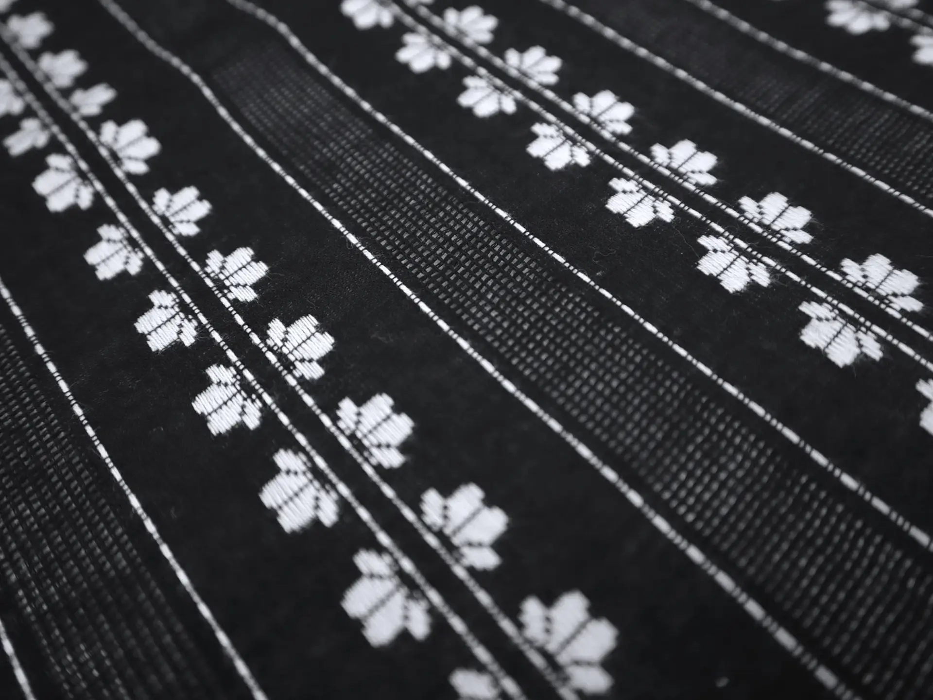 Cotton Striped Novelty in Black and Off-White