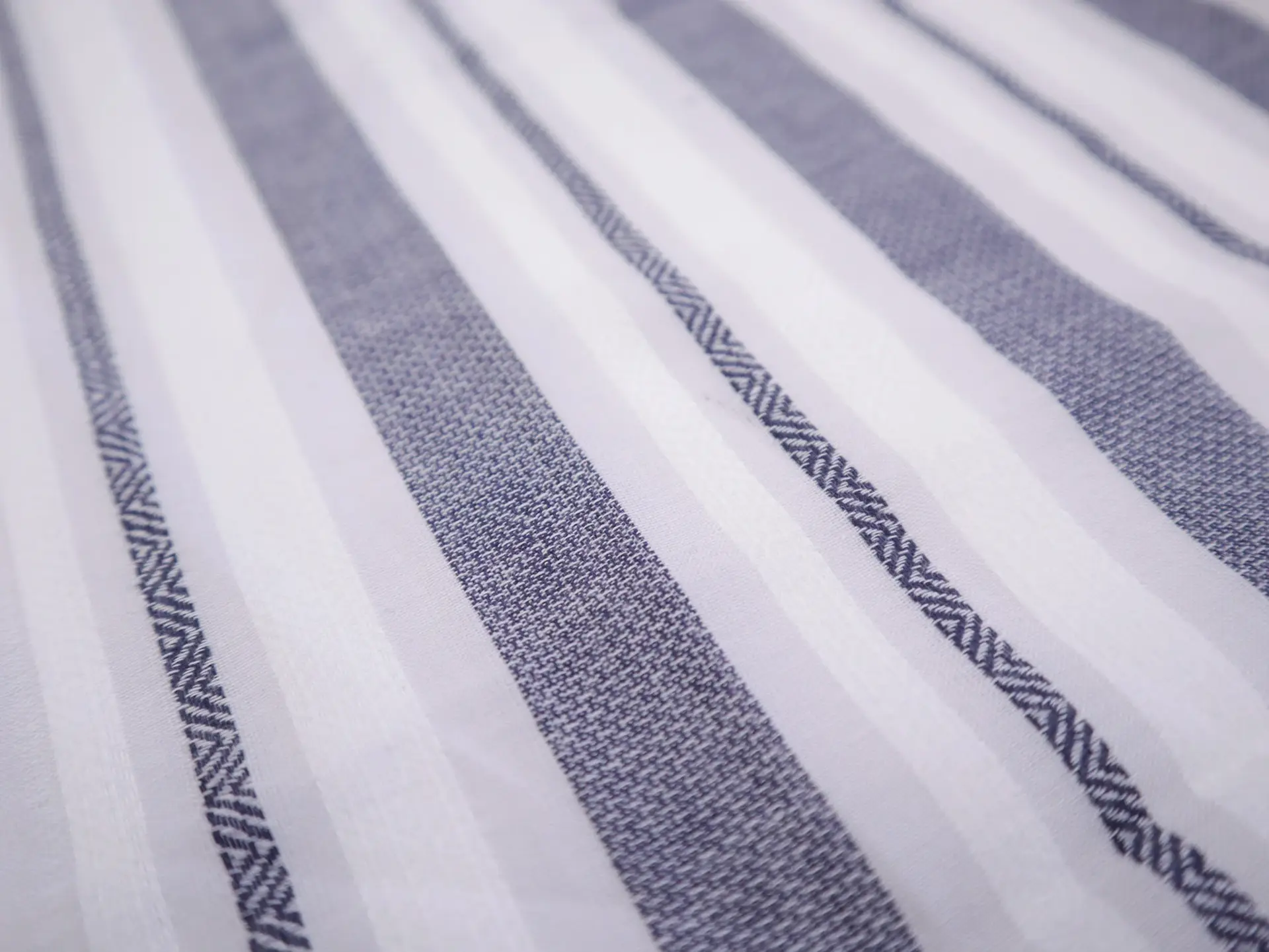 Cotton Novelty Stripe in White and Navy