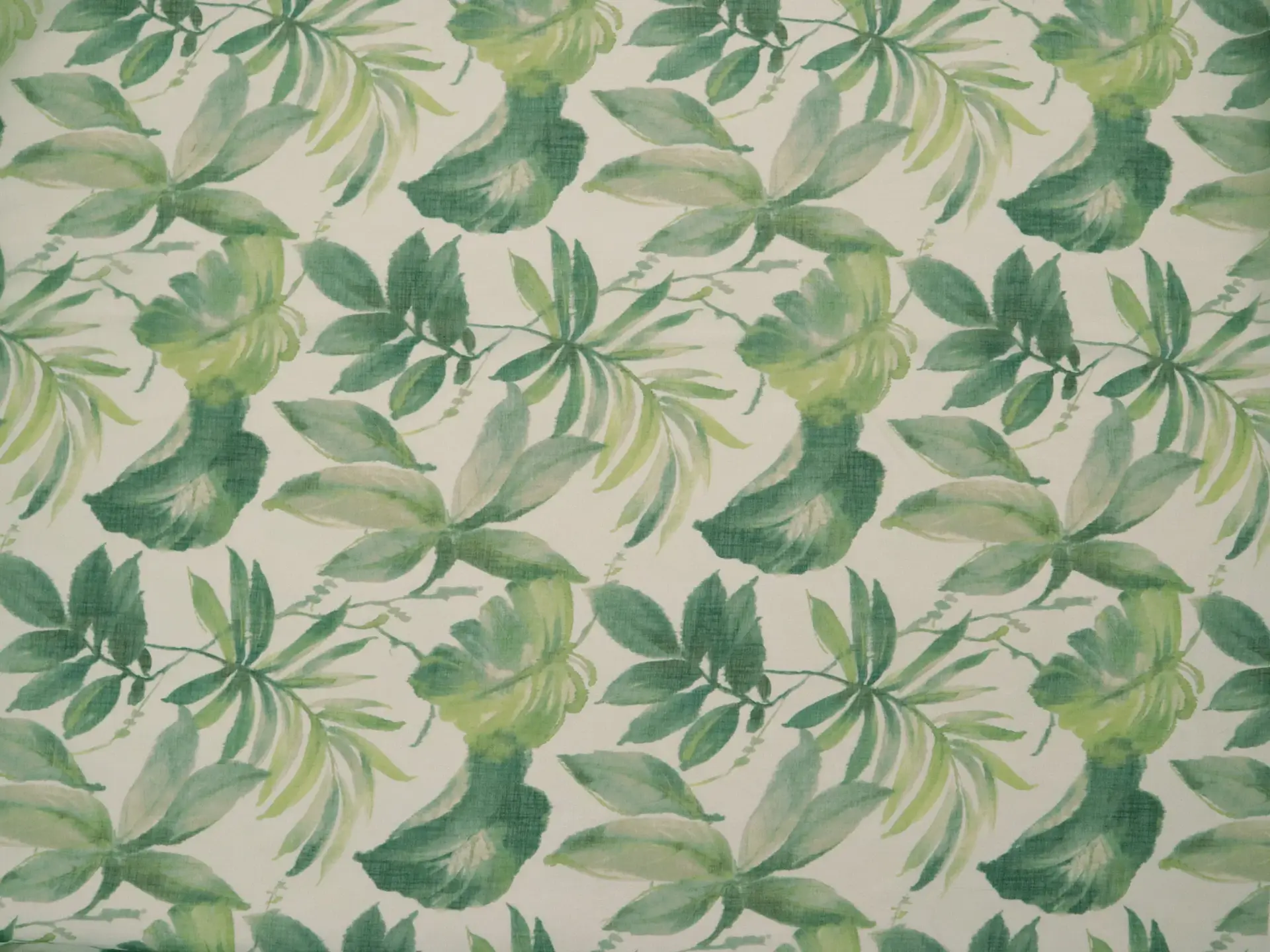 Polyester Gauze with Tropical Leaves Print 