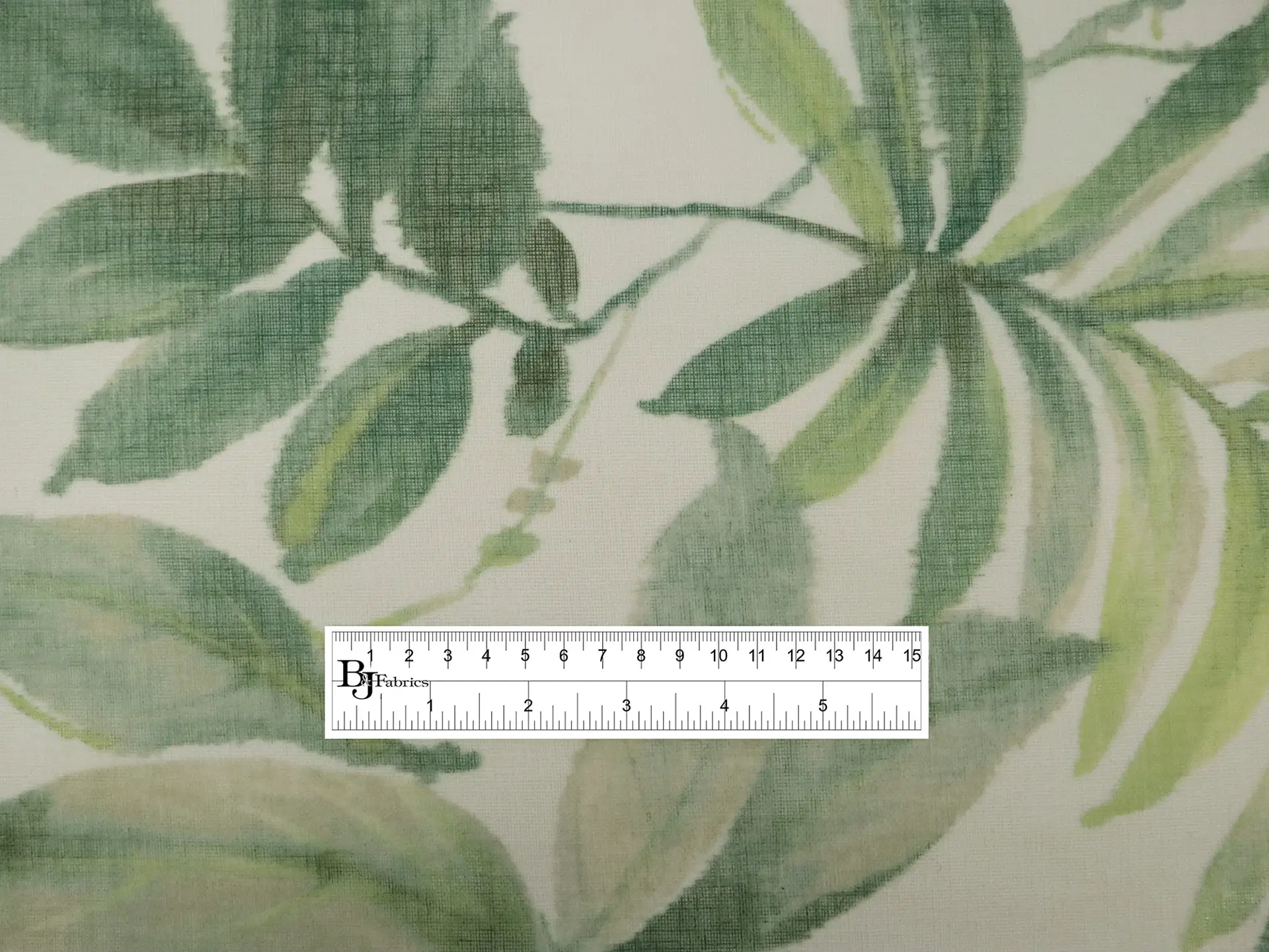 Polyester Gauze with Tropical Leaves Print 