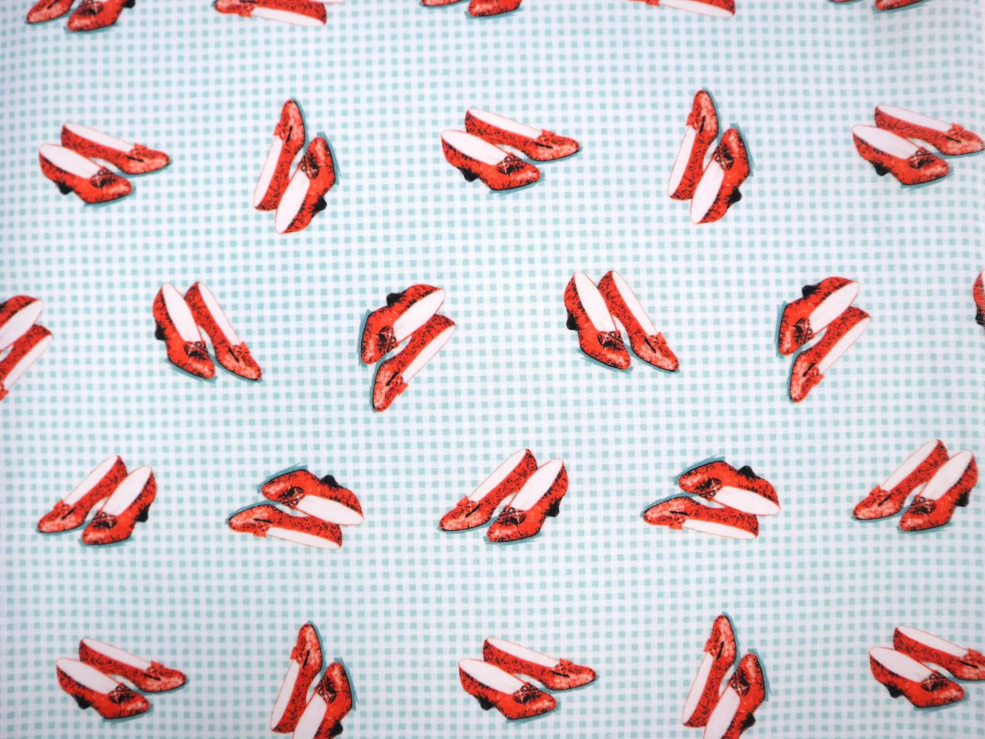 Cotton Broadcloth with Dorothy's Slippers Print
