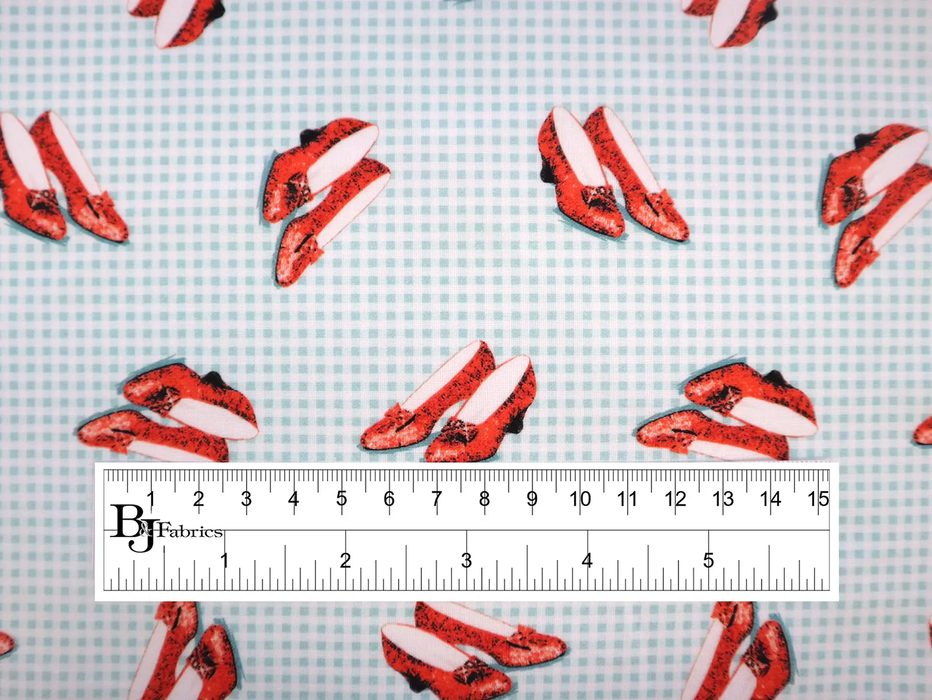 Cotton Broadcloth with Dorothy's Slippers Print