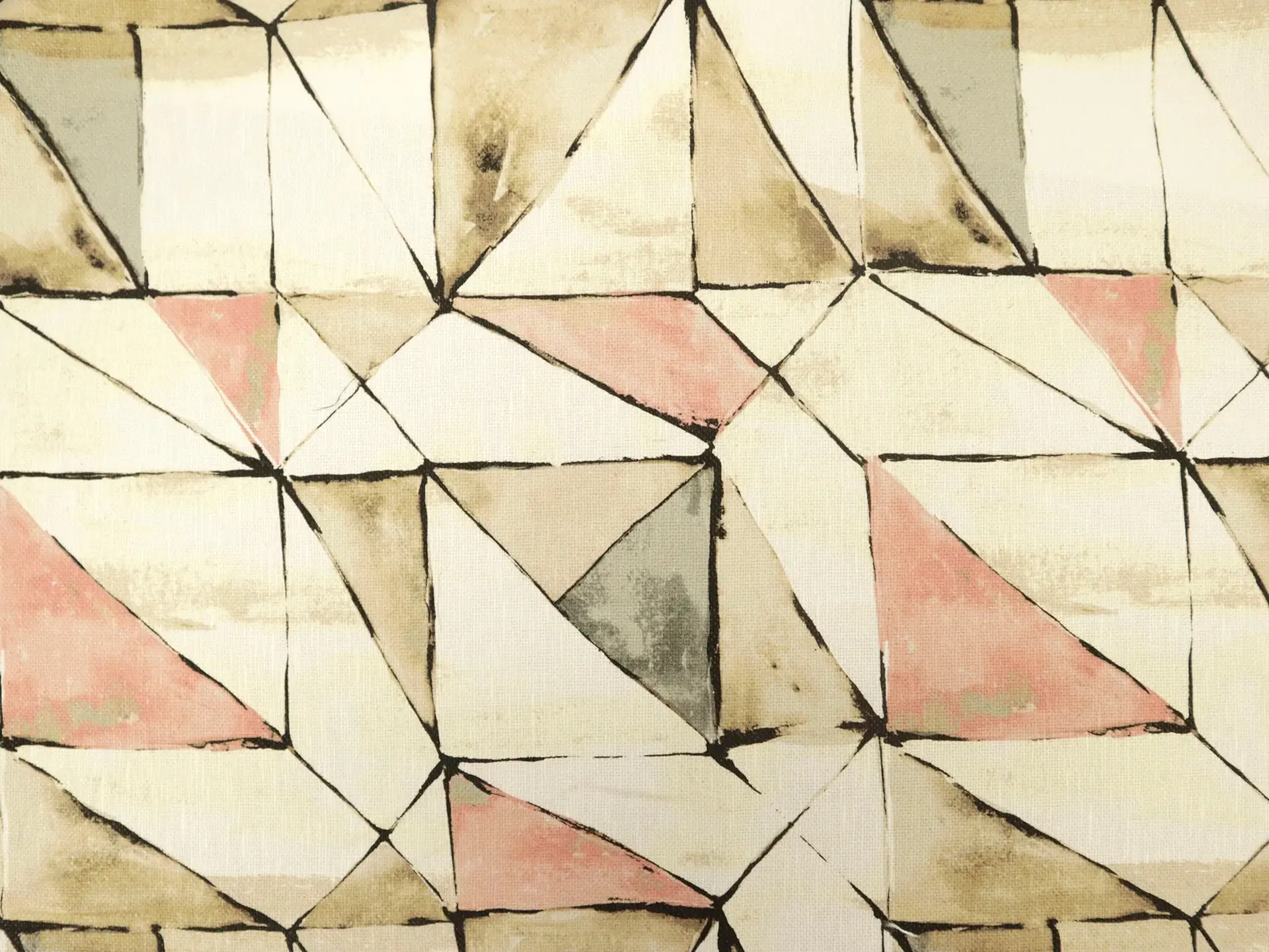 Linen and Cotton Upholstery with Stained Glass Print