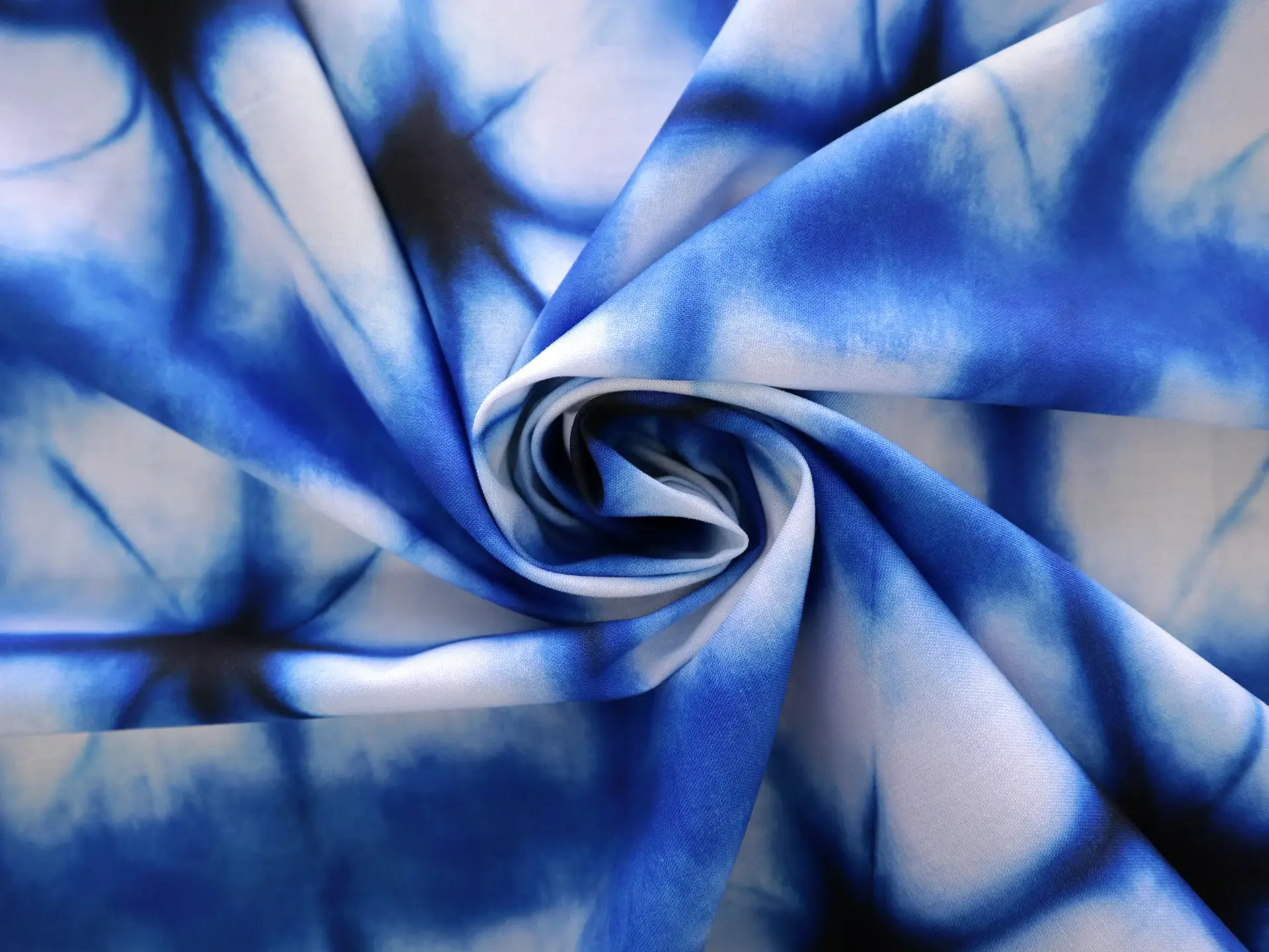 Cotton Broadcloth with Electric Blue Tie-Dye Print